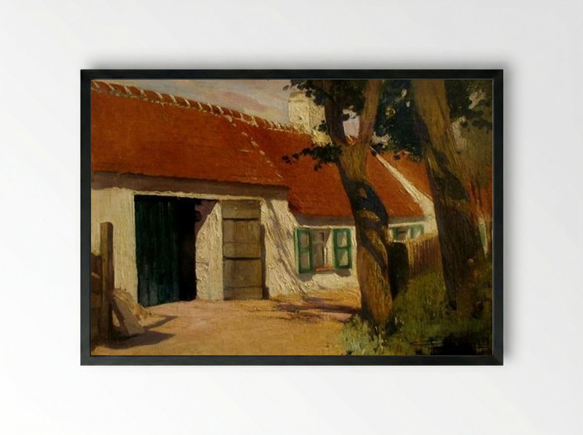 Sunny Farm - Firmin Baes - Framed Print Black
