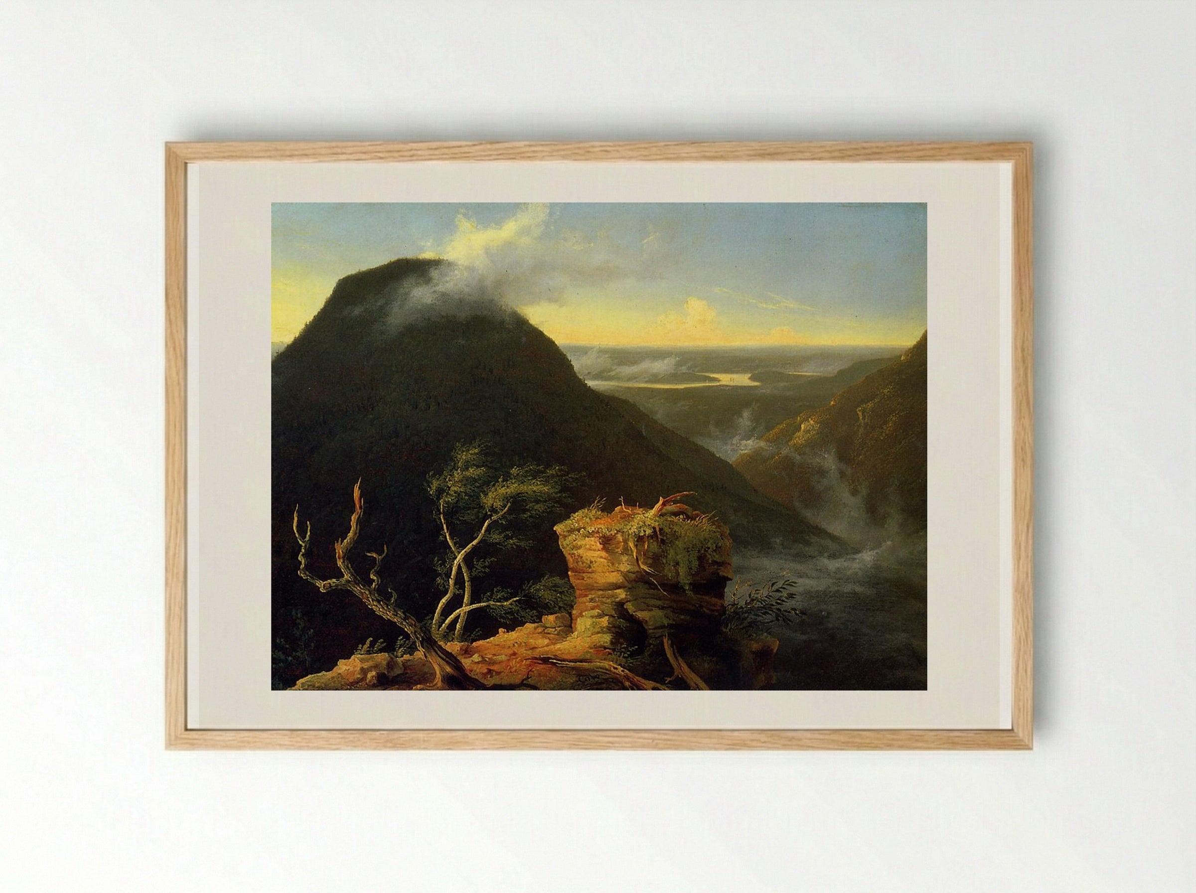 Sunny Morning on the Hudson River - Thomas Cole - Framed Print Wood