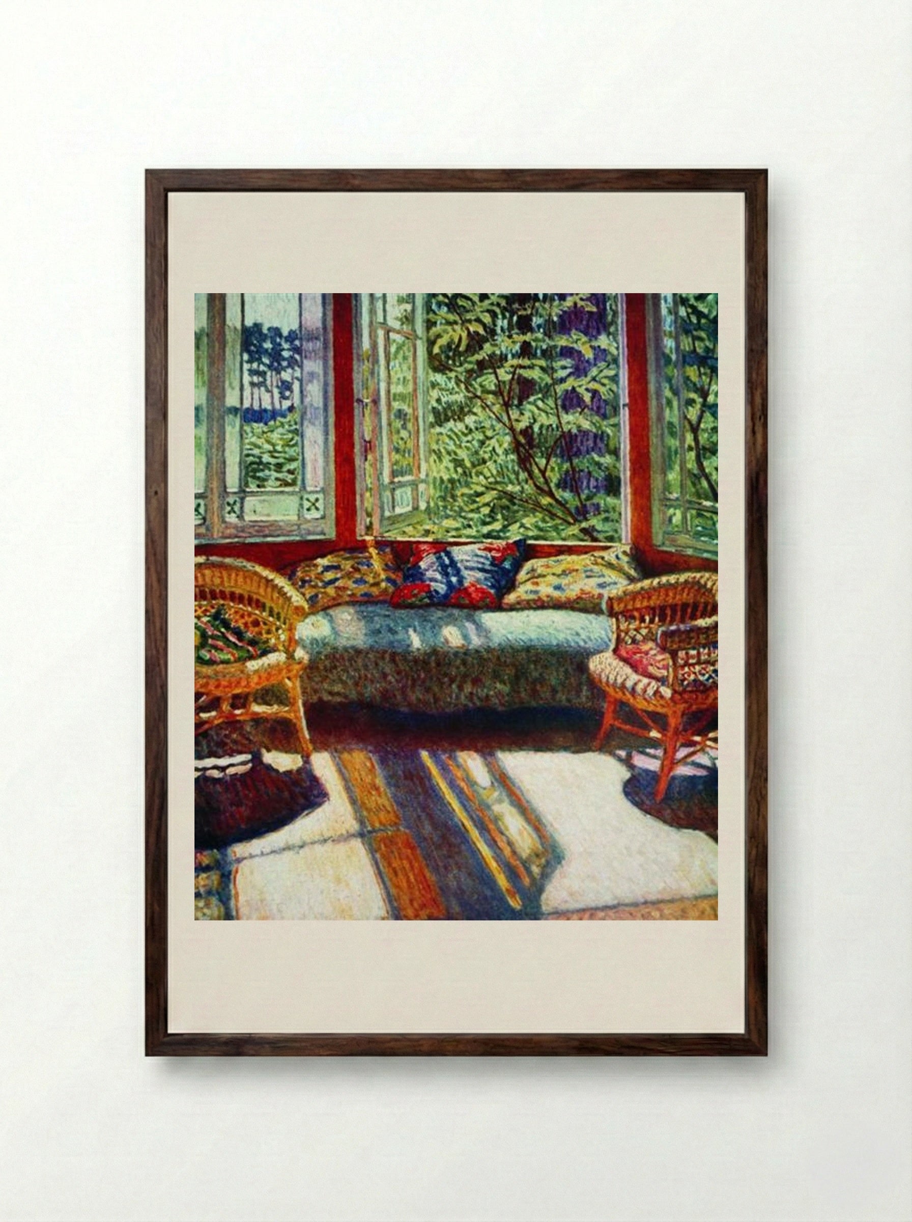 Sunny Morning - Nikolay Bogdanov-Belsky - Framed Print Dark Wood