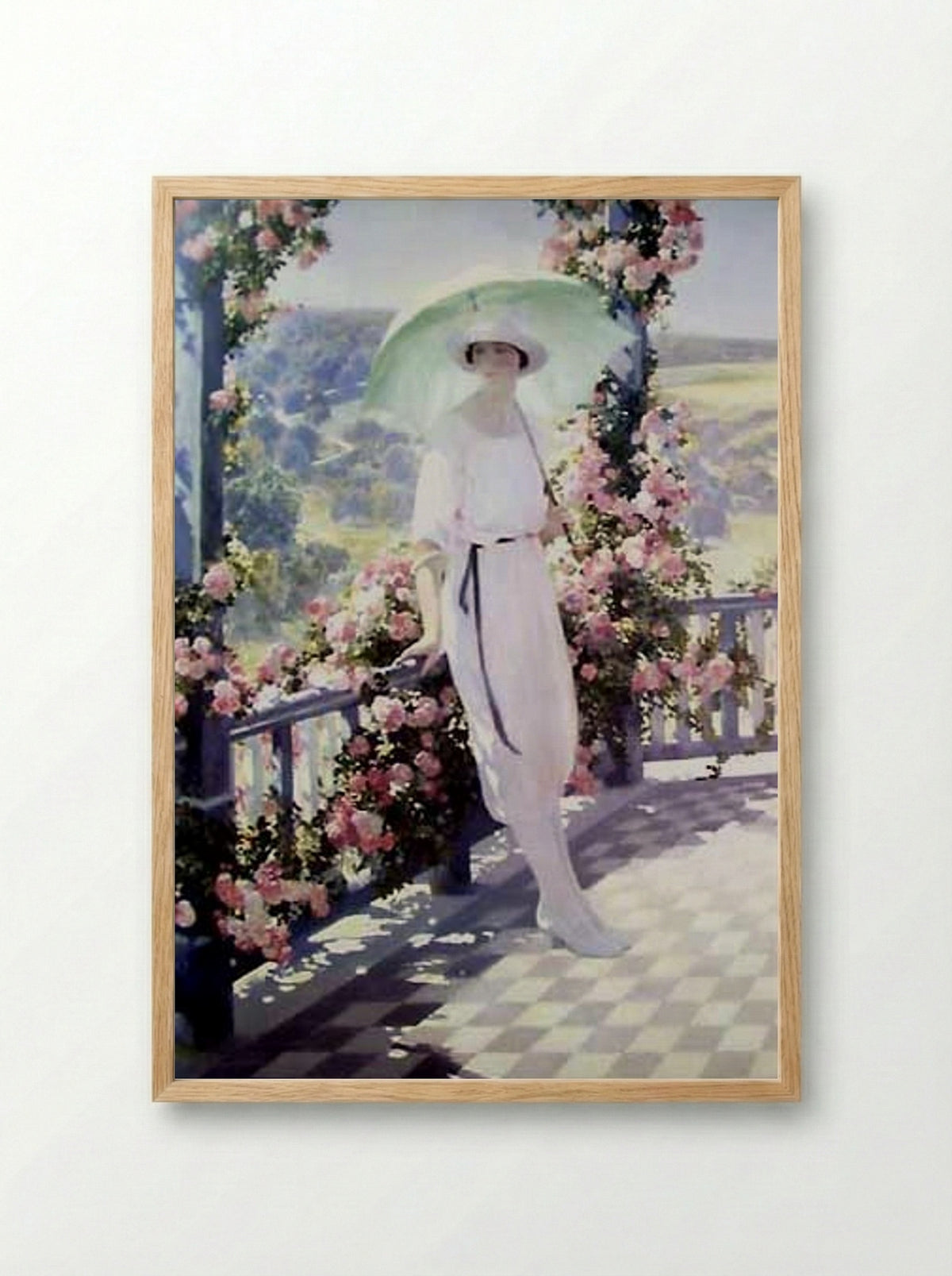 Sunny Terrace - Firmin Baes - Framed Print Wood