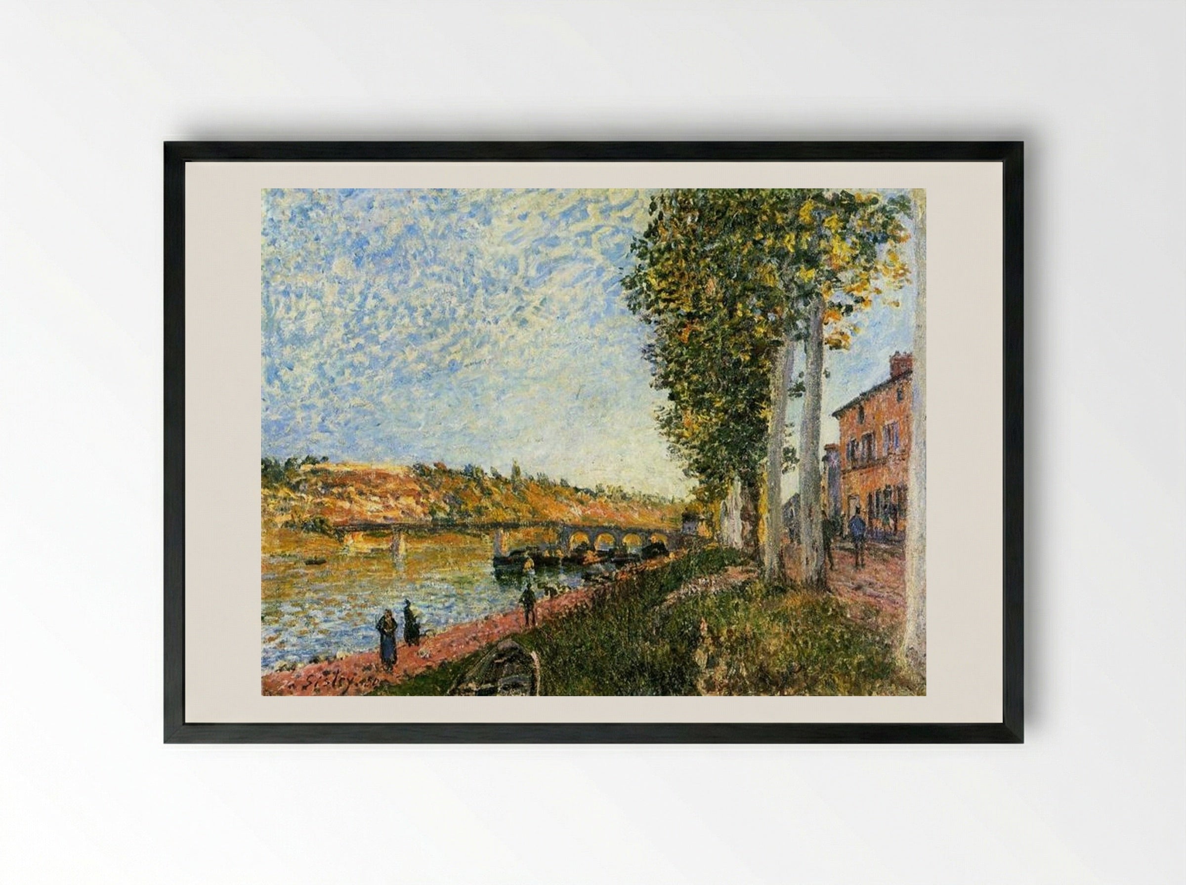 Sunrise at Saint-Mammès - Alfred Sisley - Framed Print Black