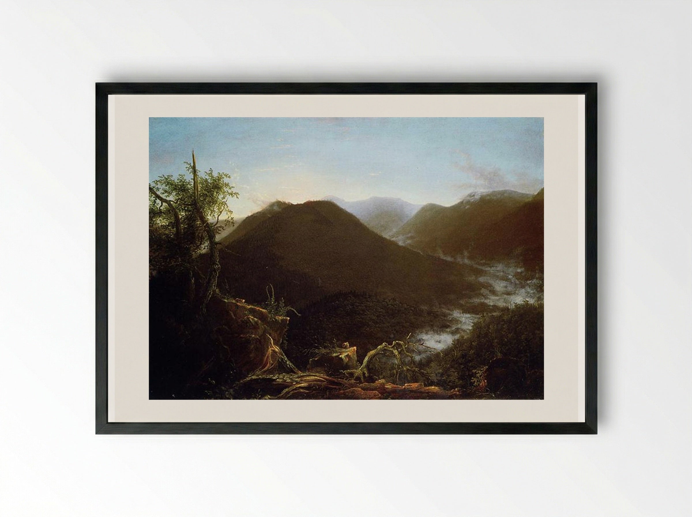 Sunrise in the Catskill Mountains - Thomas Cole - Framed Print Black