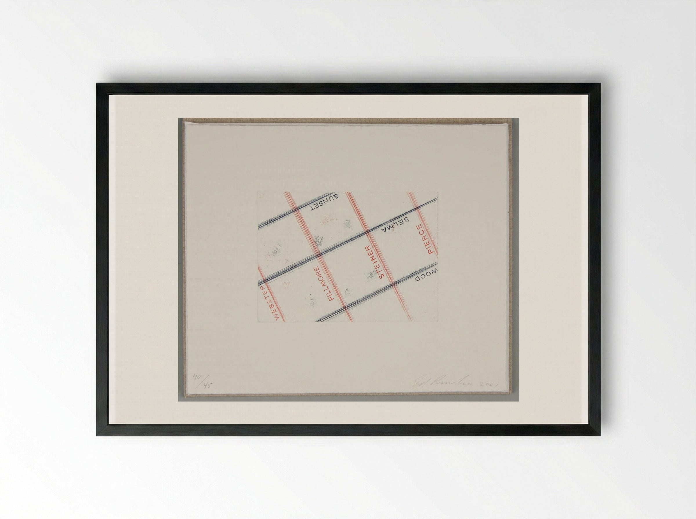 Sunset Selma Wood Webster Fillmore Steiner Pierce - Edward Ruscha - Framed Print Black