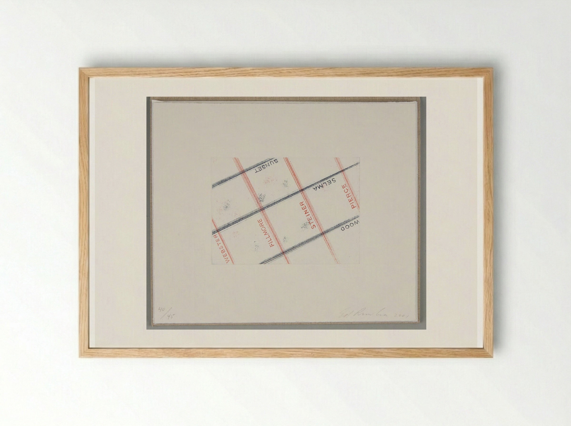Sunset Selma Wood Webster Fillmore Steiner Pierce - Edward Ruscha - Framed Print Wood