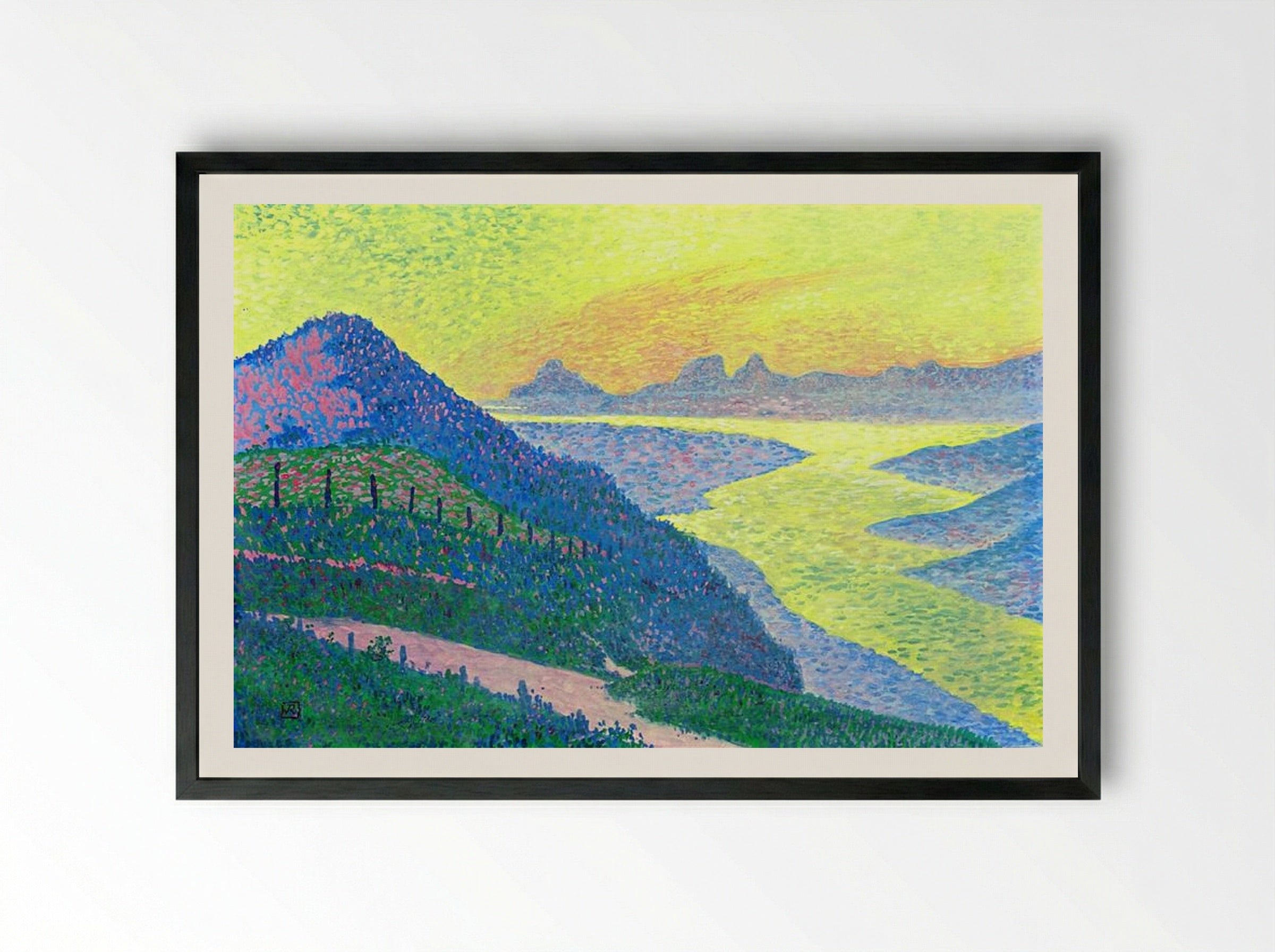 Sunset at Ambleteuse - Théo van Rysselberghe - Framed Print Black
