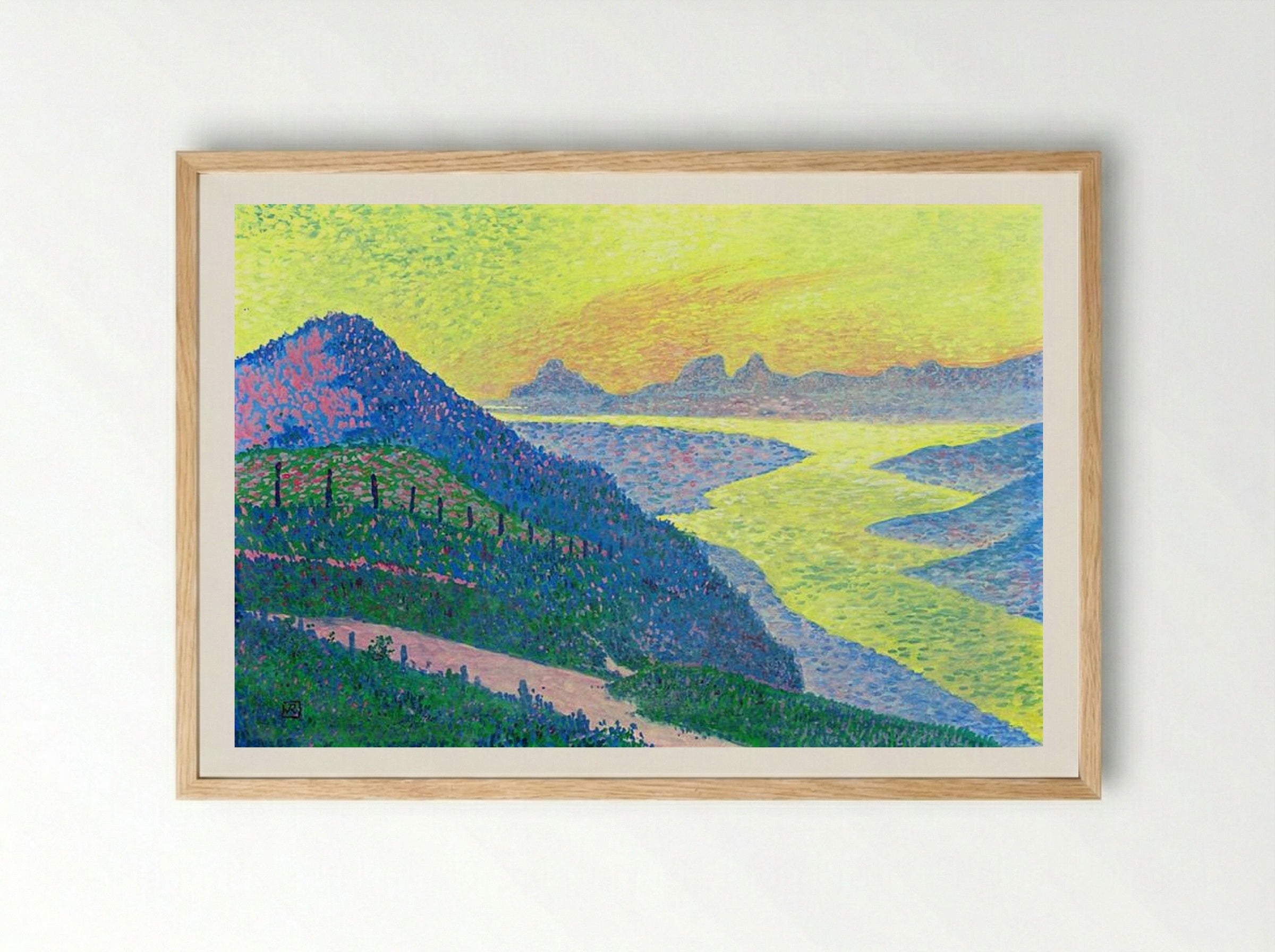 Sunset at Ambleteuse - Théo van Rysselberghe - Framed Print Wood