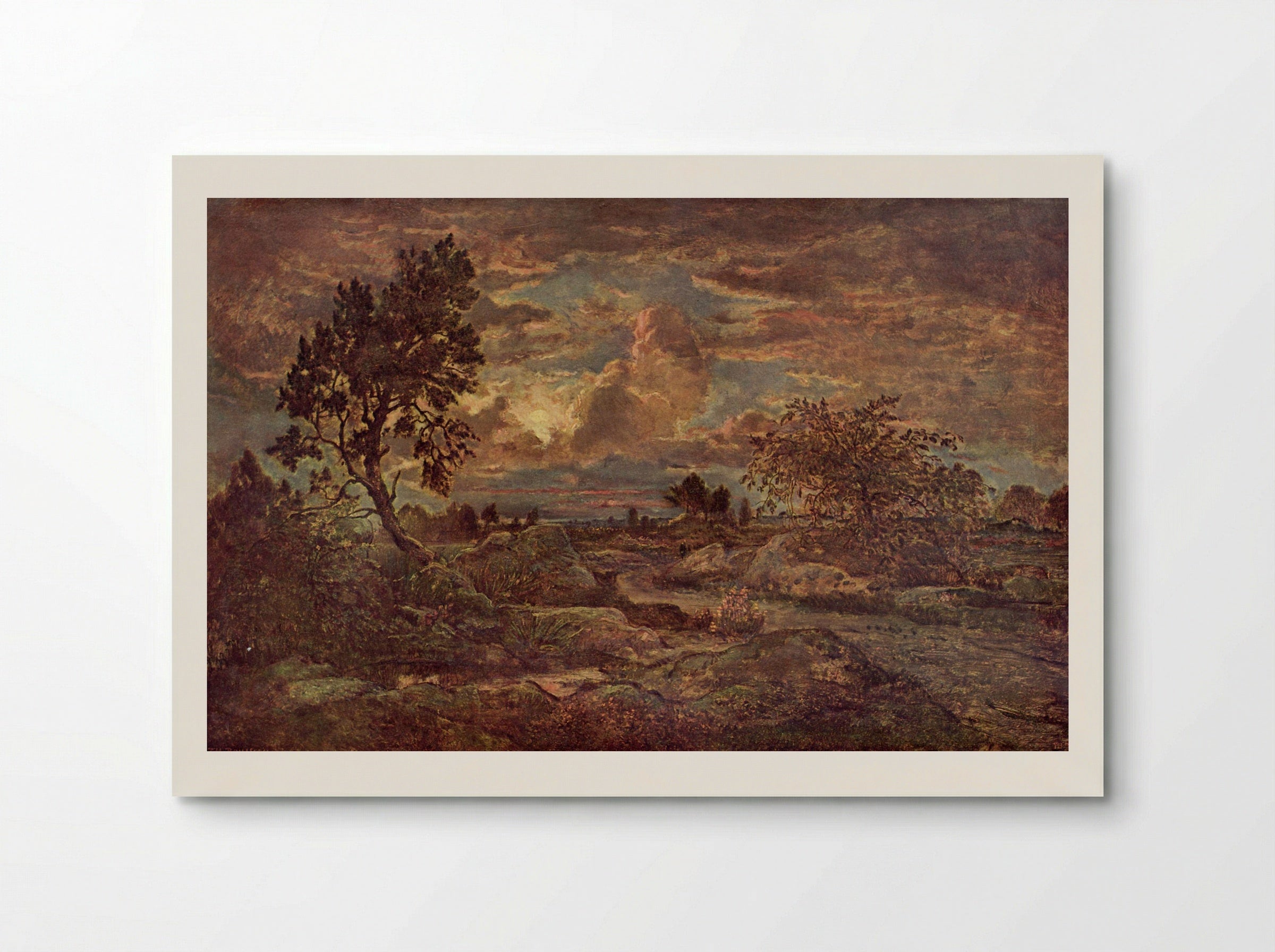 Sunset near Arbonne - Théodore Rousseau - Poster