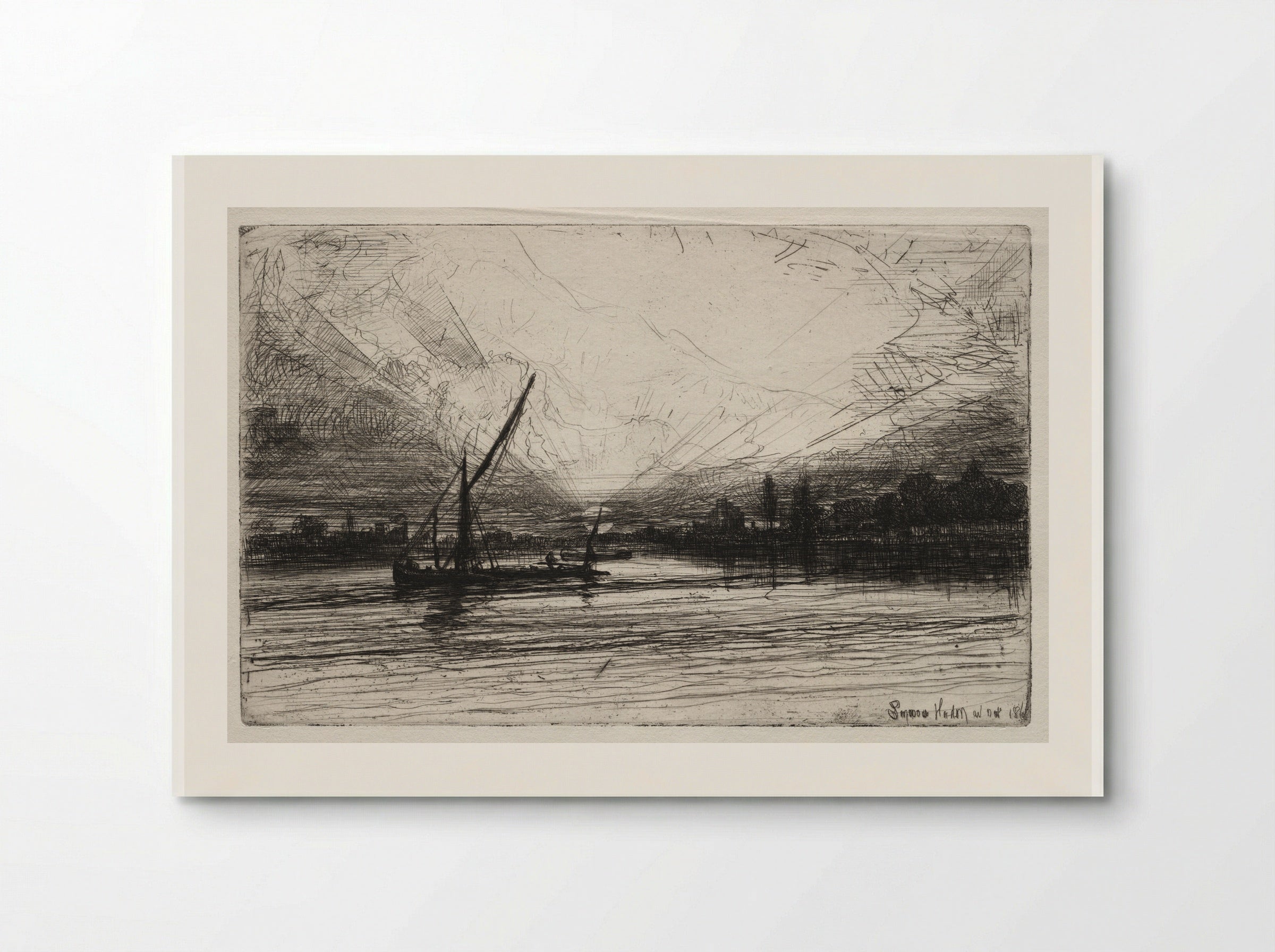 Sunset on the Thames - Francis Seymour Haden - Poster