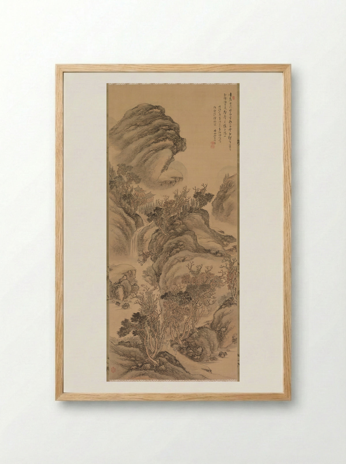 Sunset over Autumn Mountains - Hoashi Kyōu - Framed Print Wood
