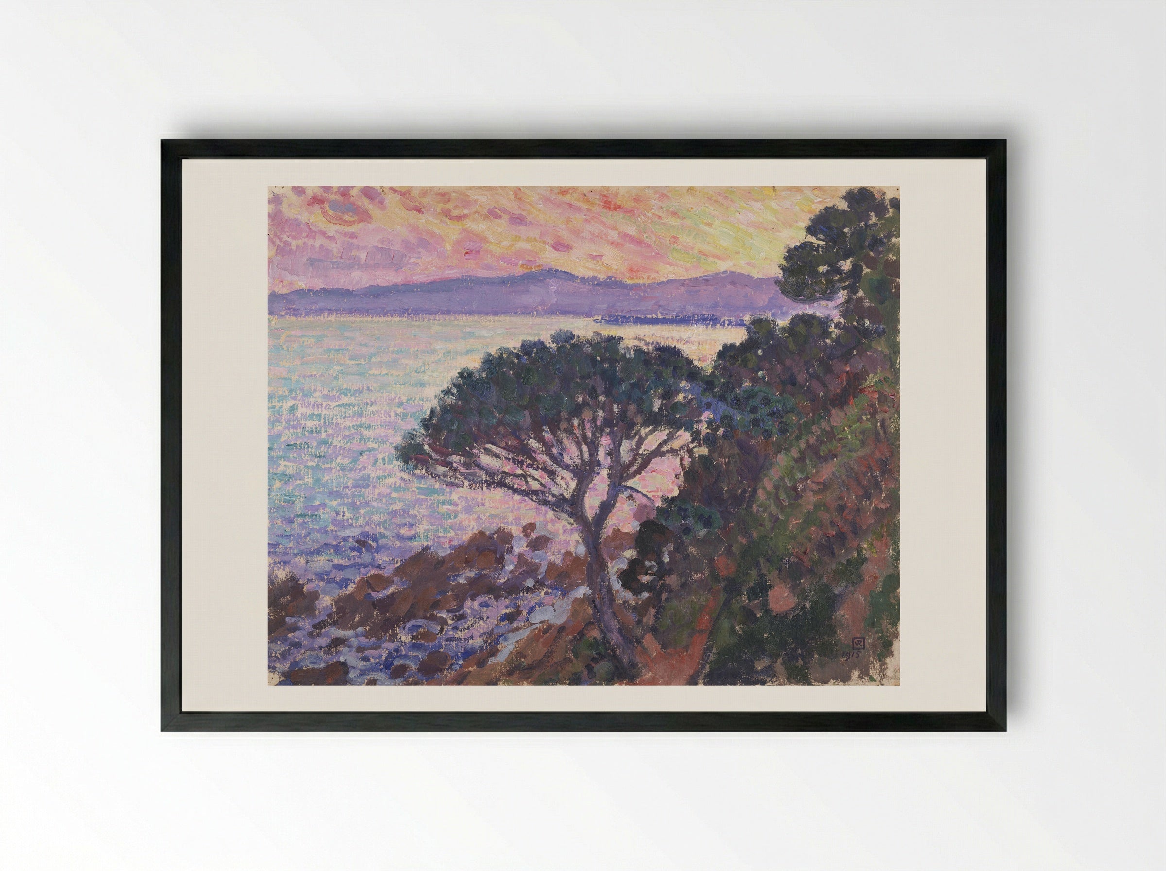 Sunset - Théo van Rysselberghe - Framed Print Black