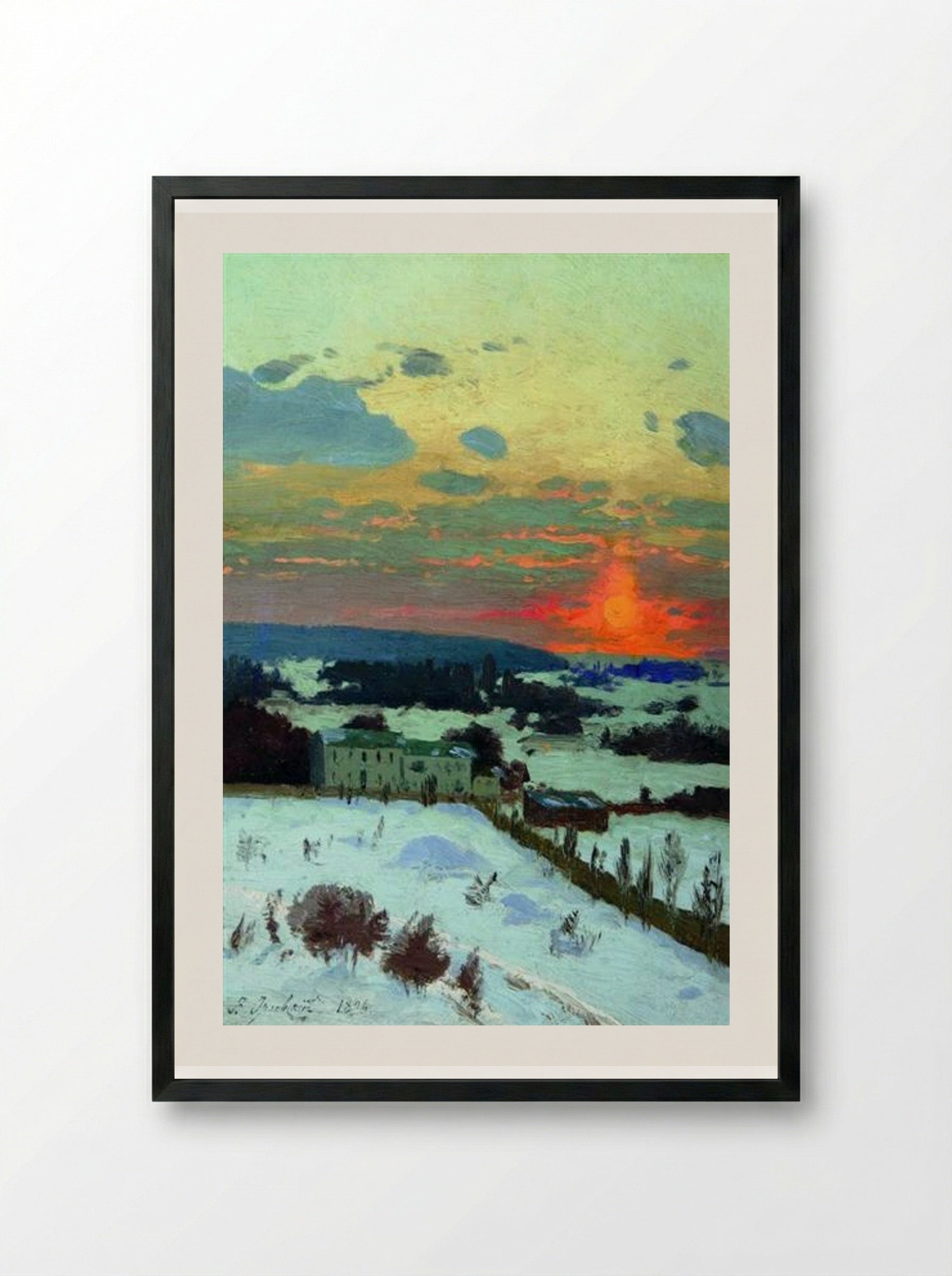 Sunset - Volodymyr Orlovsky - Framed Print Black