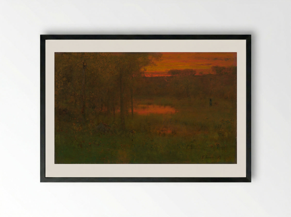 Sunset - George Inness - Framed Print Black