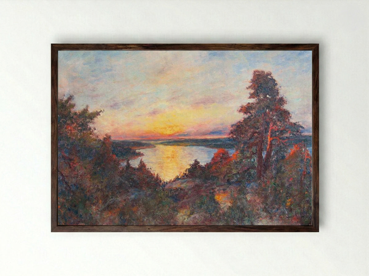 Sunset - Kimon Loghi - Framed Print Dark Wood