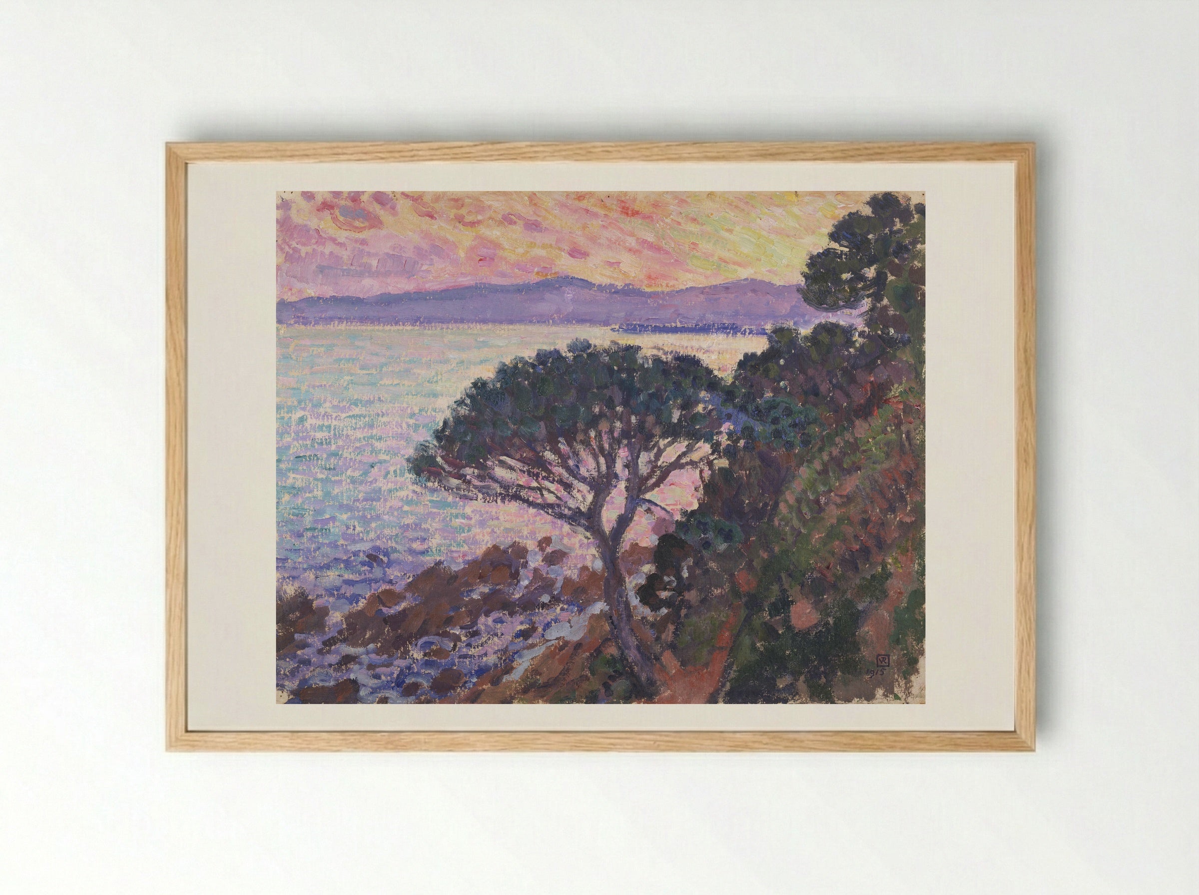 Sunset - Théo van Rysselberghe - Framed Print Wood