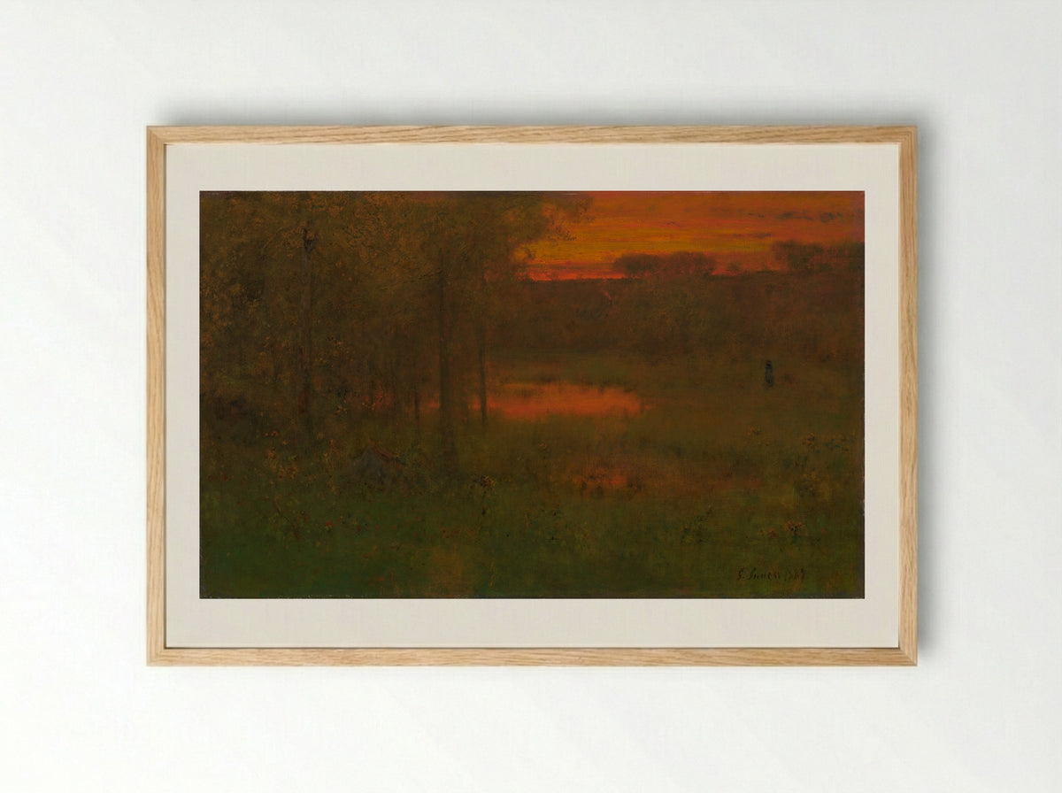 Sunset - George Inness - Framed Print Wood