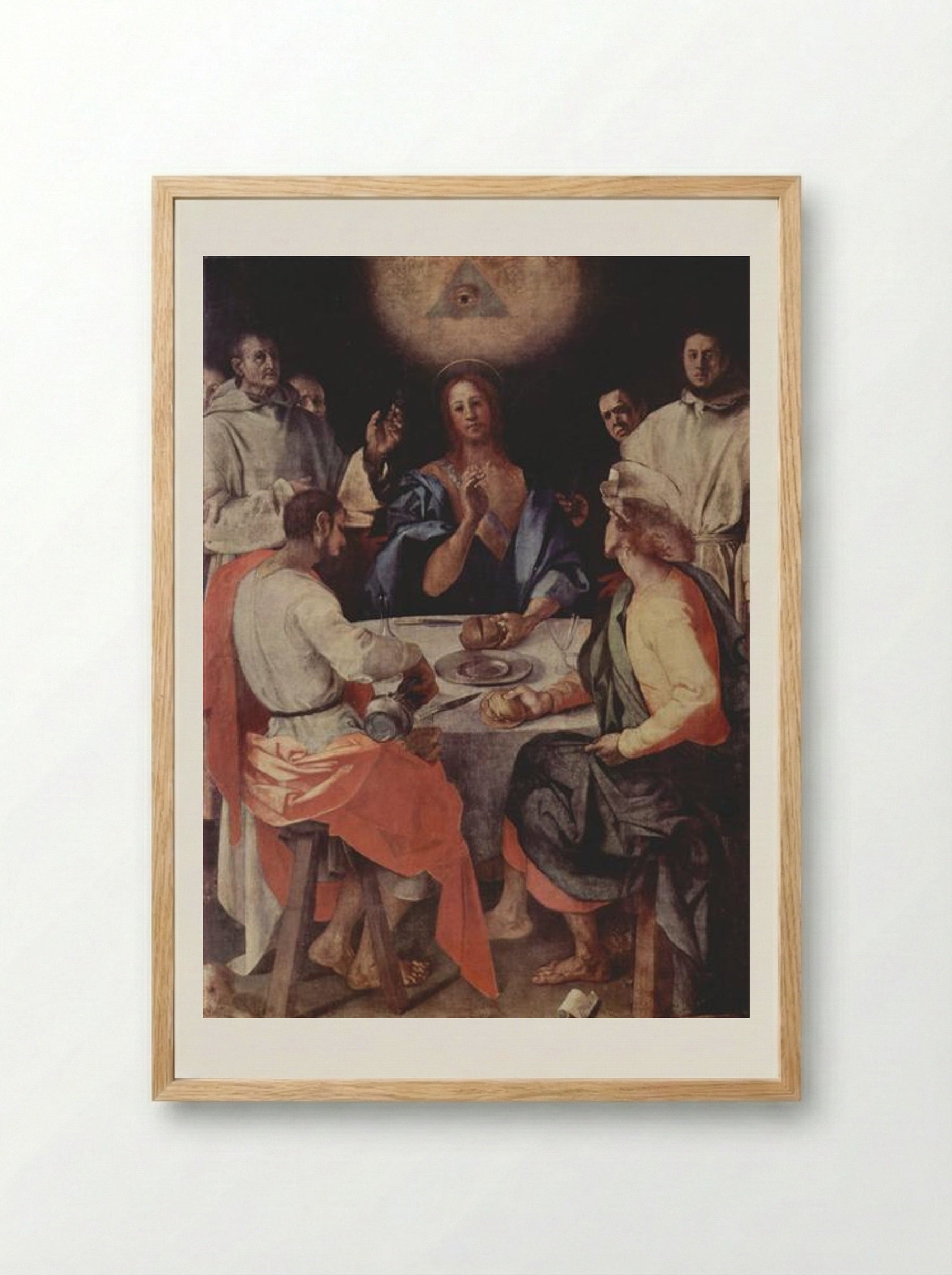 Supper at Emmaus - Jacopo Pontormo - Framed Print Wood