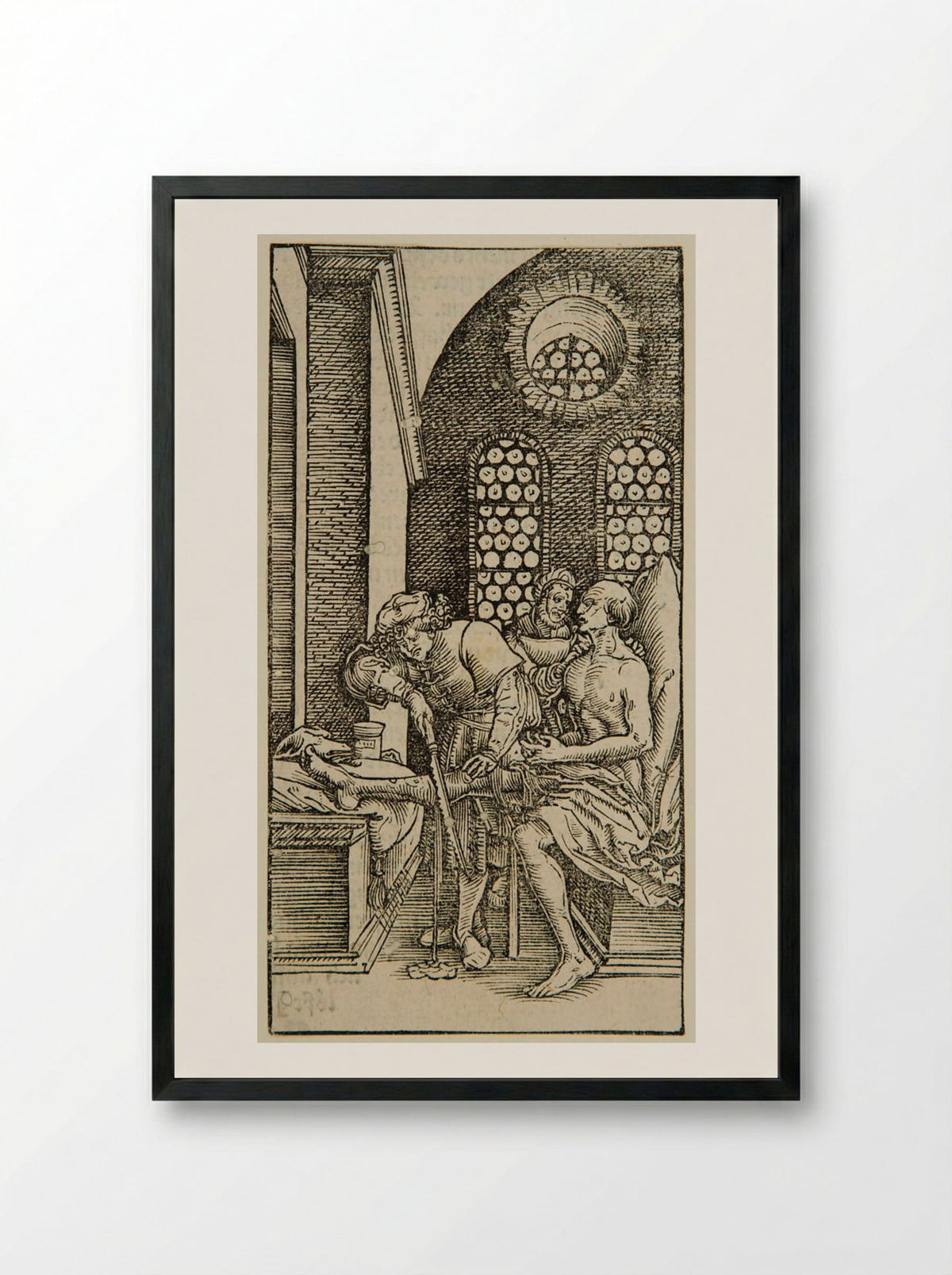 Surgeon Cutting off a Man's Leg - Hans Weiditz - Framed Print Black