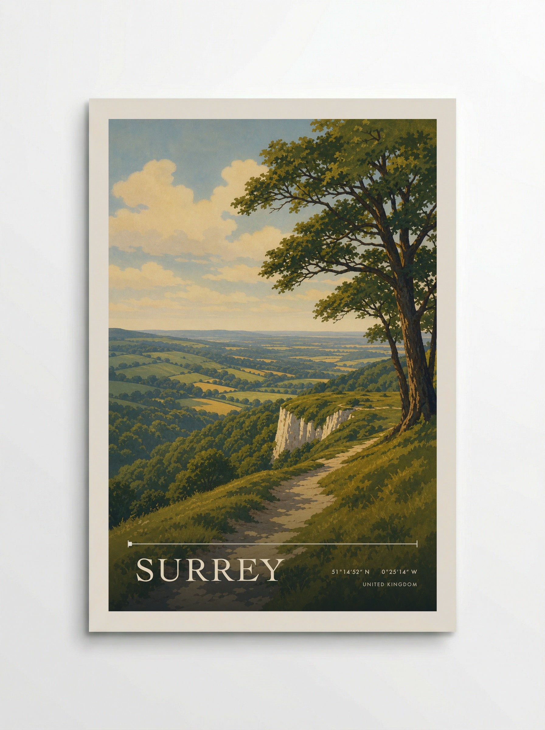 Surrey United Kingdom Travel Poster - Poster