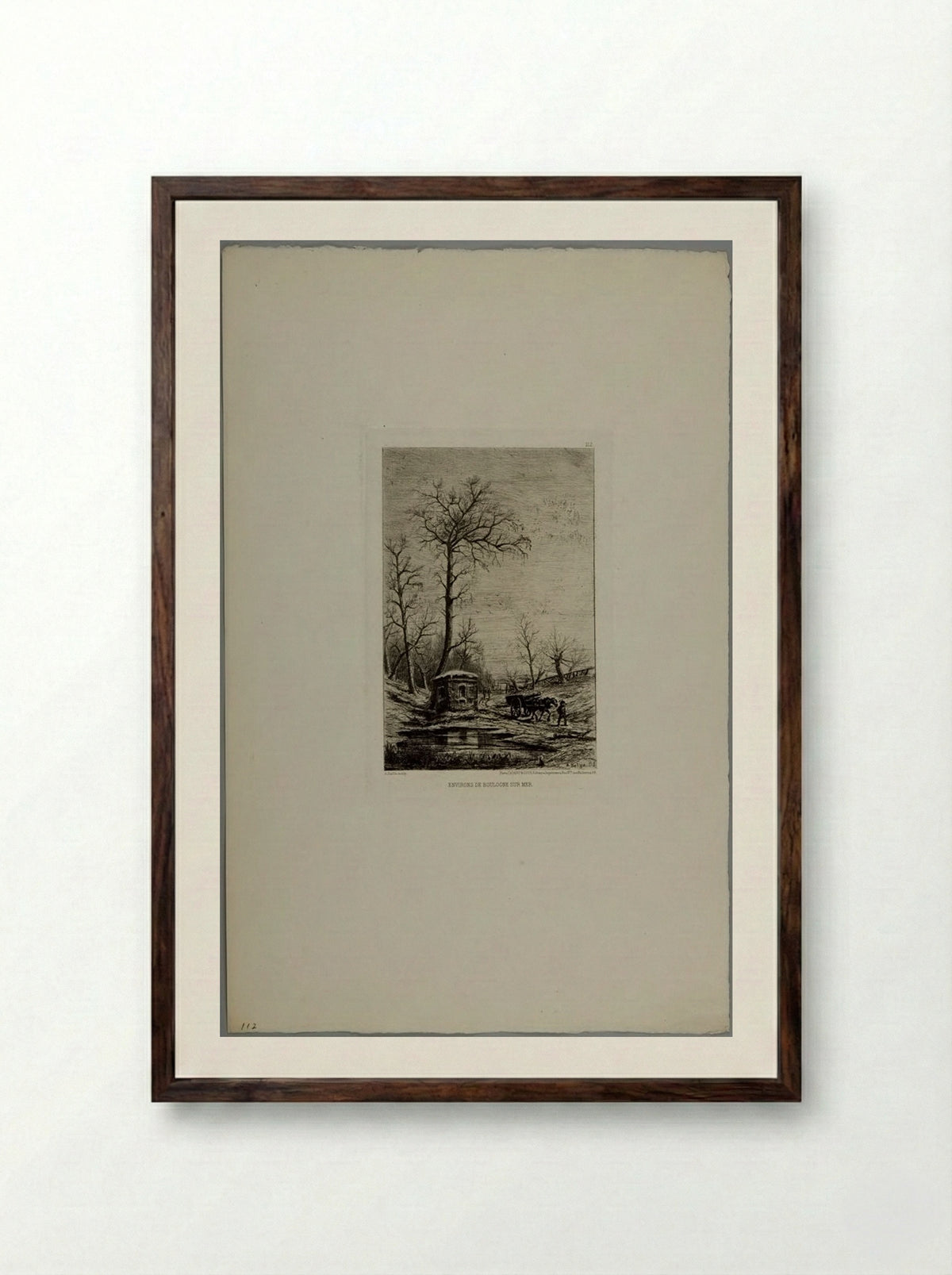 Surroundings of Boulogne on the Sea - Auguste Ballin - Framed Print Dark Wood