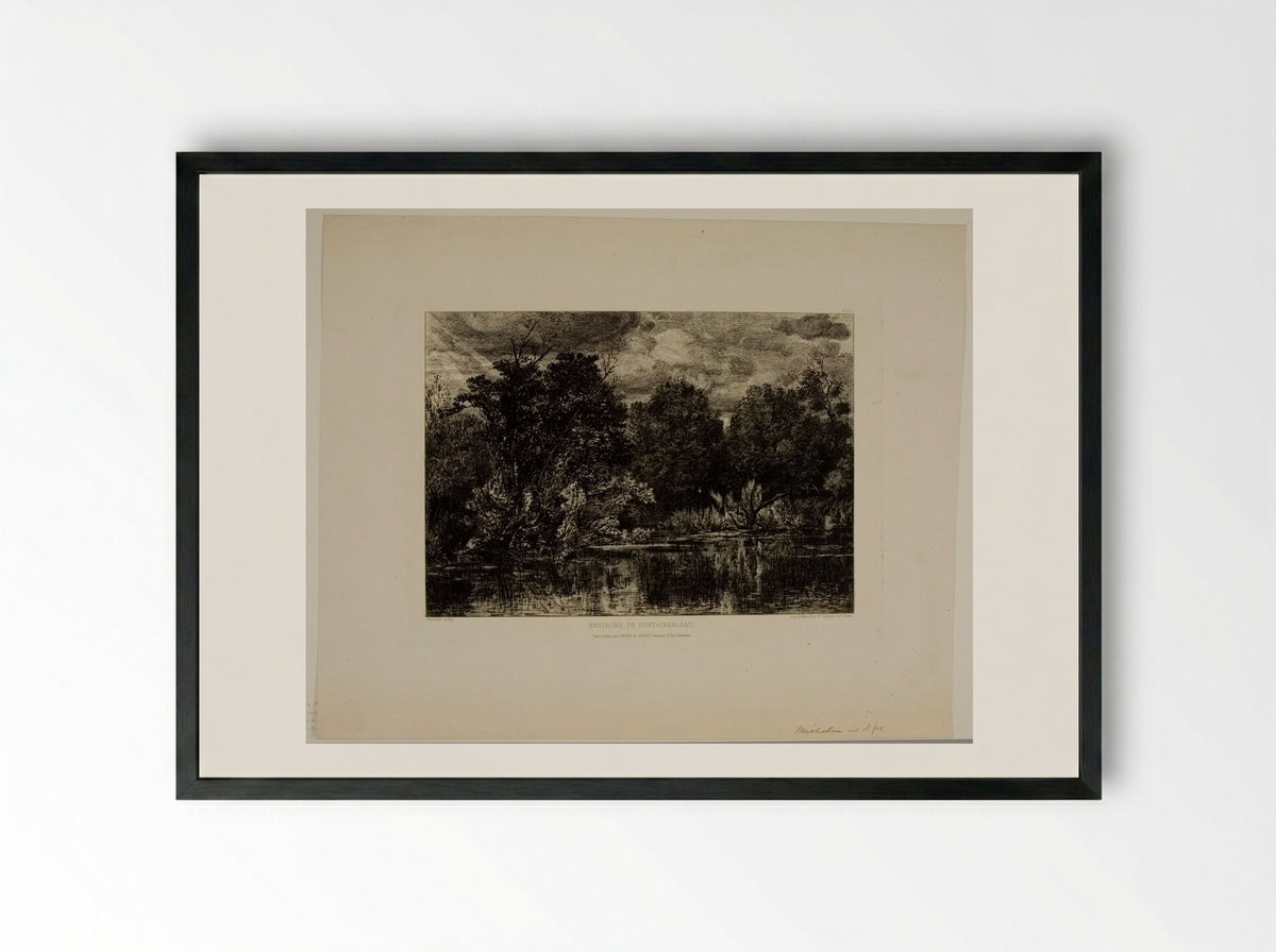 Surroundings of Fontainebleau - Jules Michelin - Framed Print Black