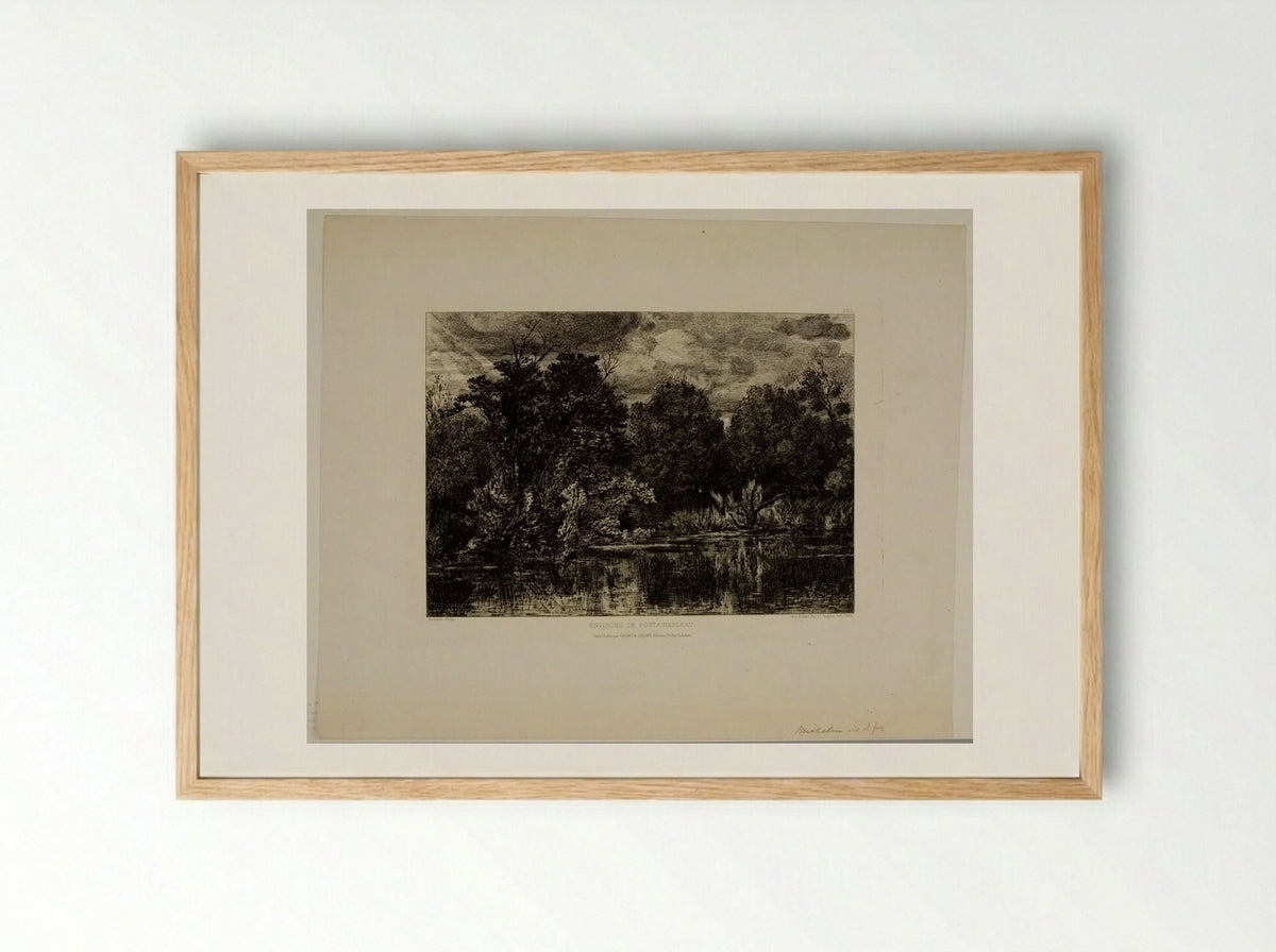 Surroundings of Fontainebleau - Jules Michelin - Framed Print Wood