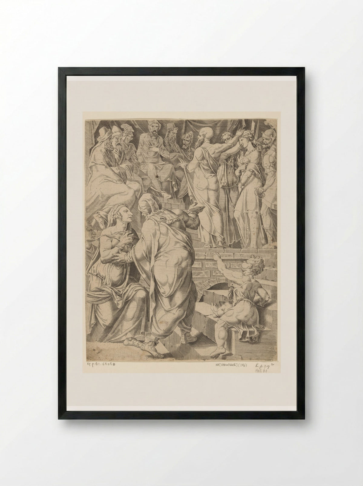 Susanna Accused by the Elders - Dirck Volckertsz. Coornhert - Framed Print Black