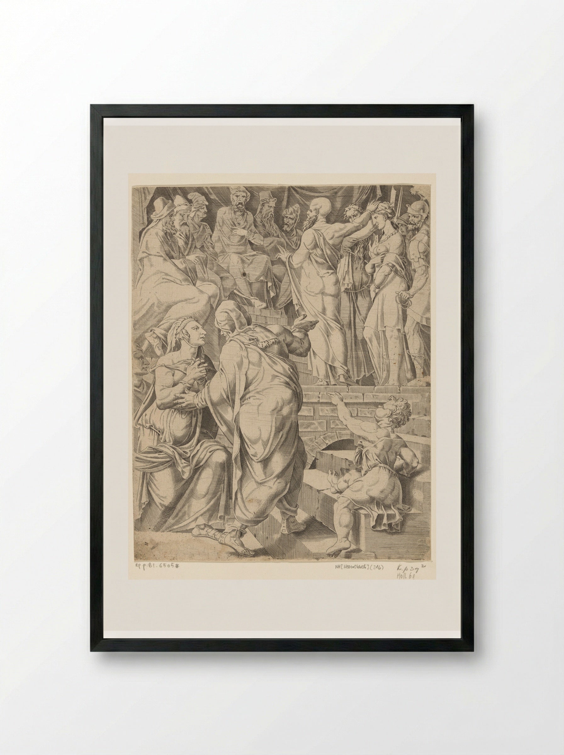 Susanna Accused by the Elders - Dirck Volckertsz. Coornhert - Framed Print Black