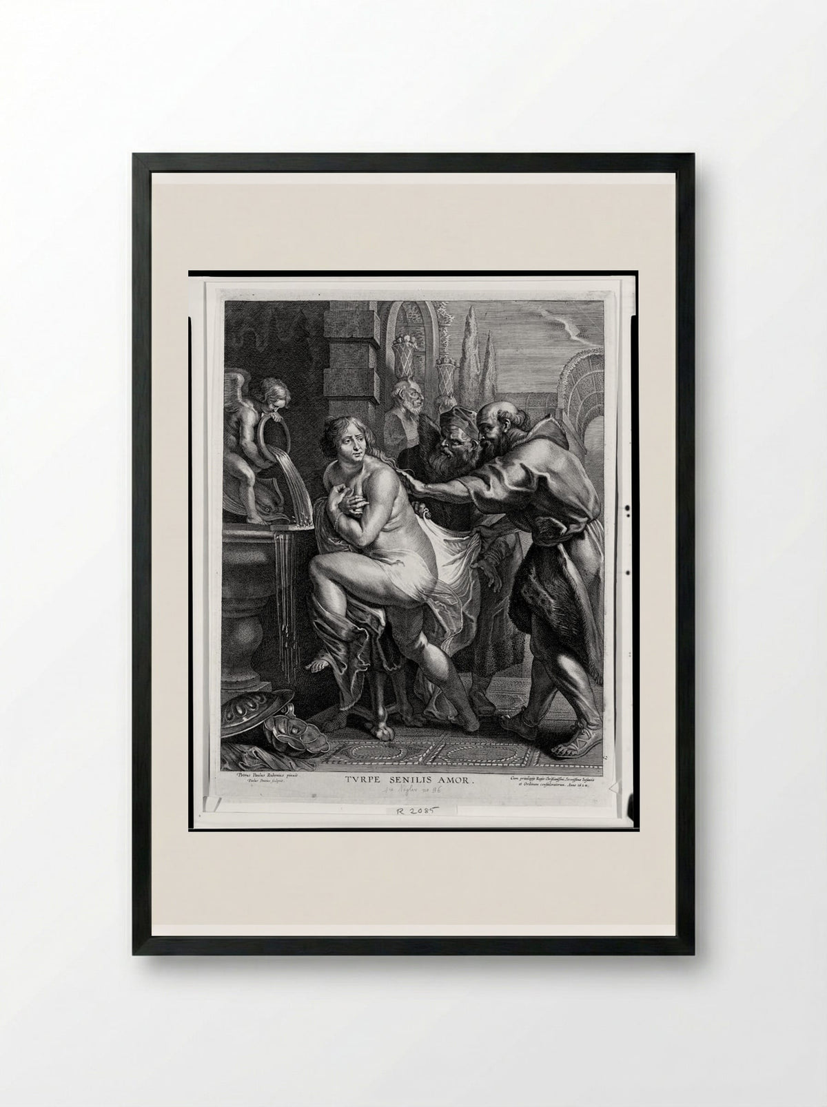 Susanna and the Elders - Paulus Pontius - Framed Print Black