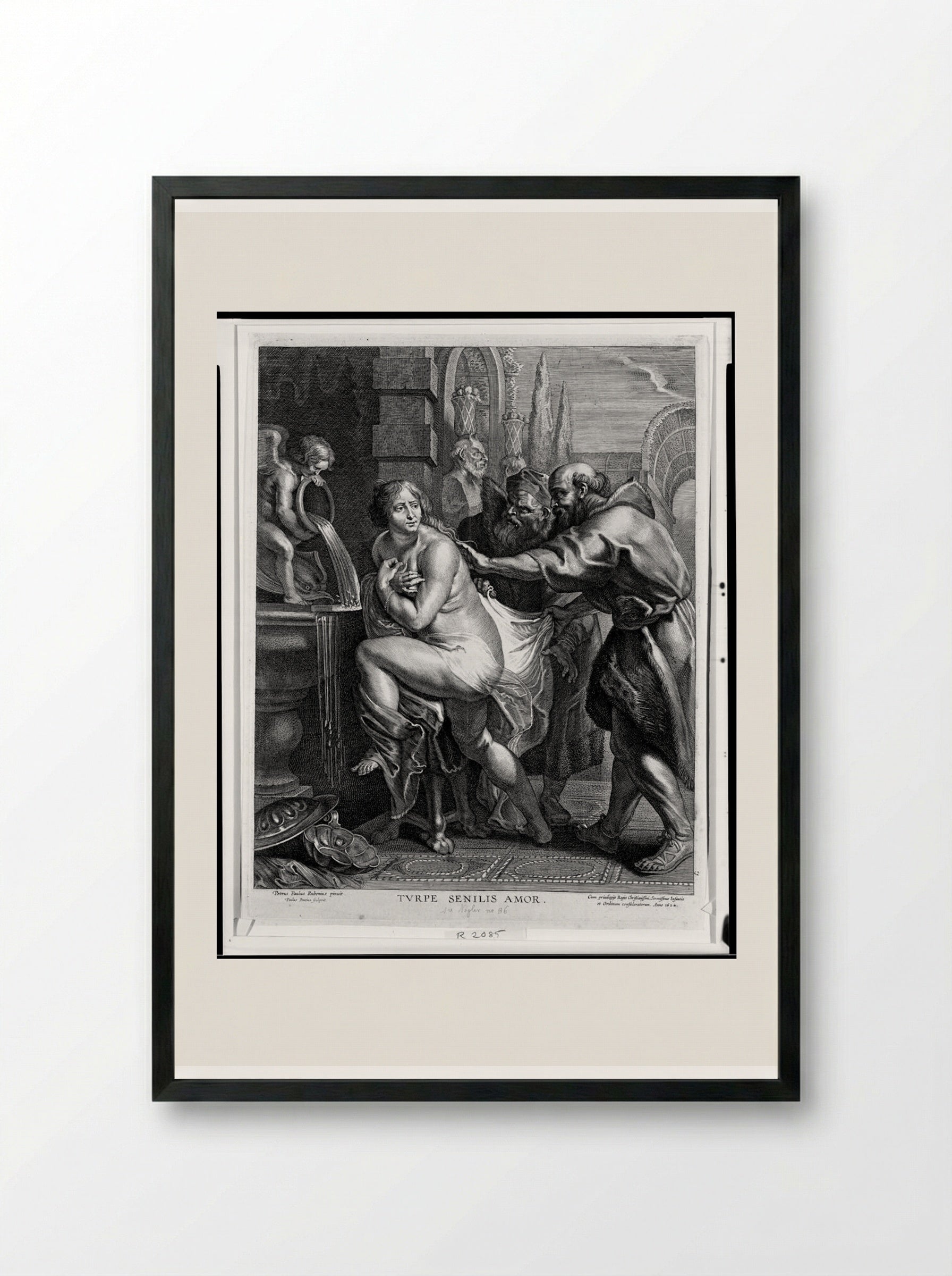 Susanna and the Elders - Paulus Pontius - Framed Print Black