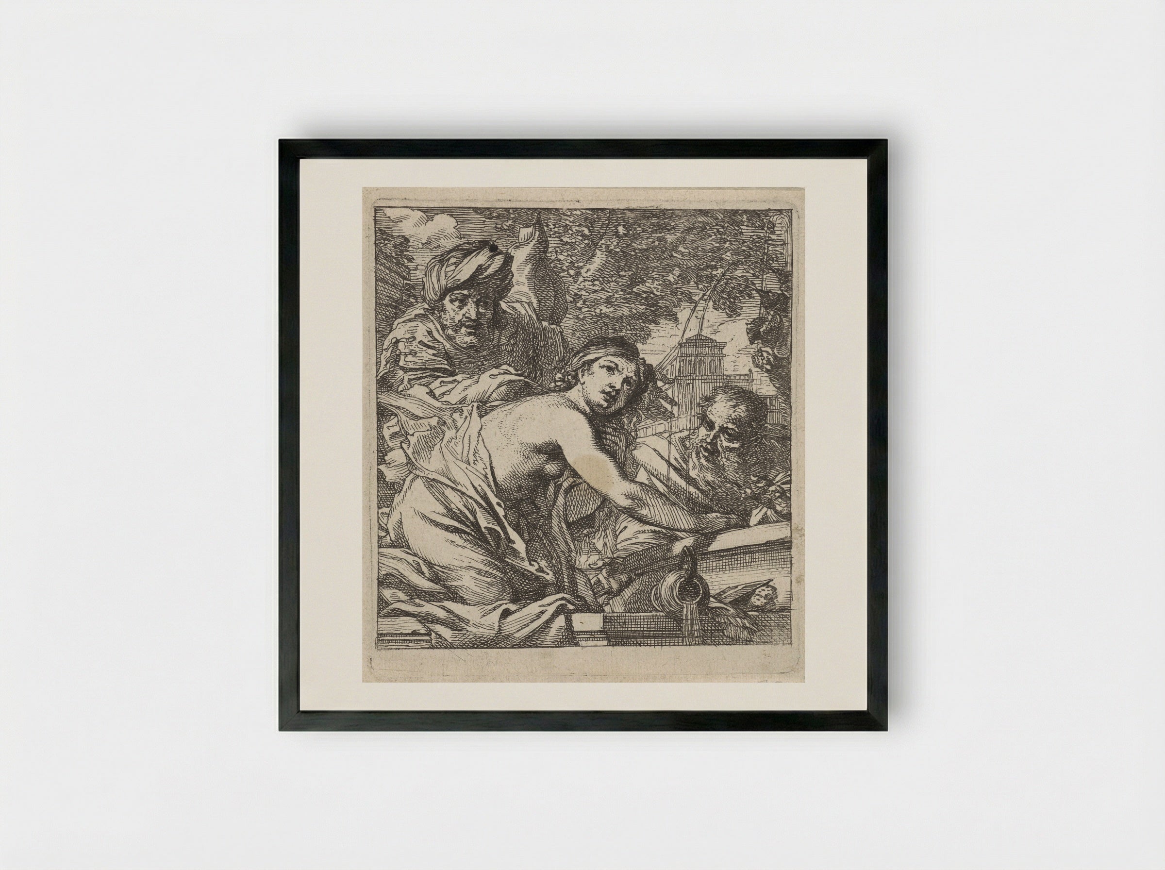 Susanna and the Elders - Cornelis Schut (I) - Framed Print Black