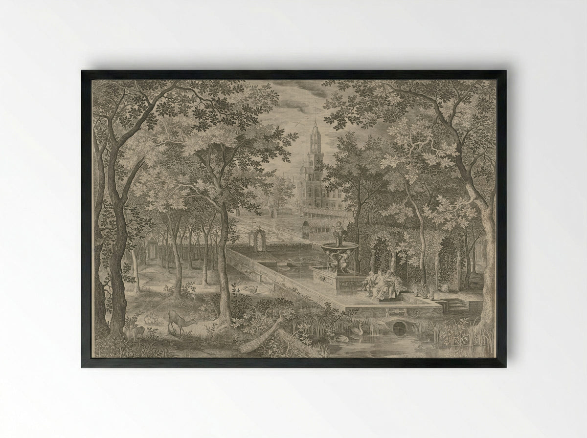 Susanna and the Elders - Jan van de Velde II - Framed Print Black