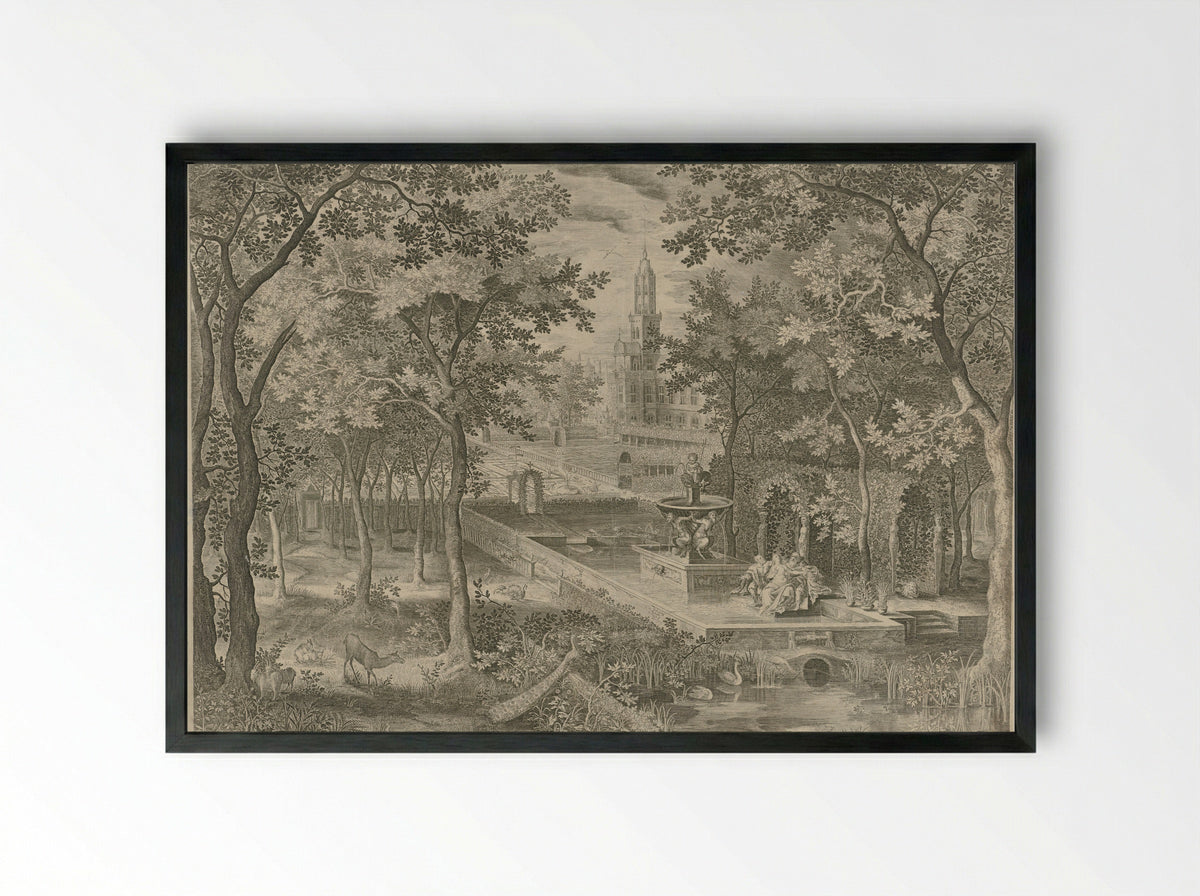 Susanna and the Elders - Jan van de Velde II - Framed Print Black