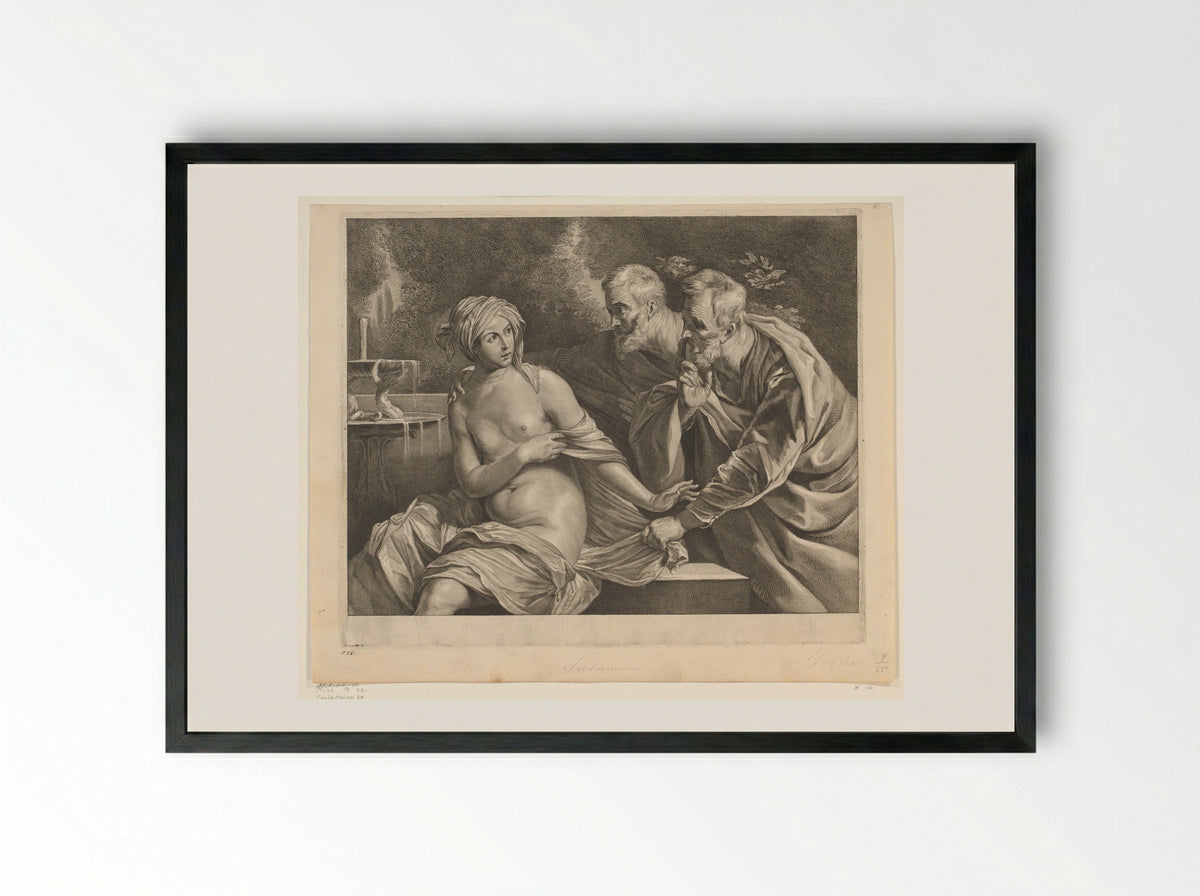 Susanna and the Elders - Fine Art Print - Framed Print Black