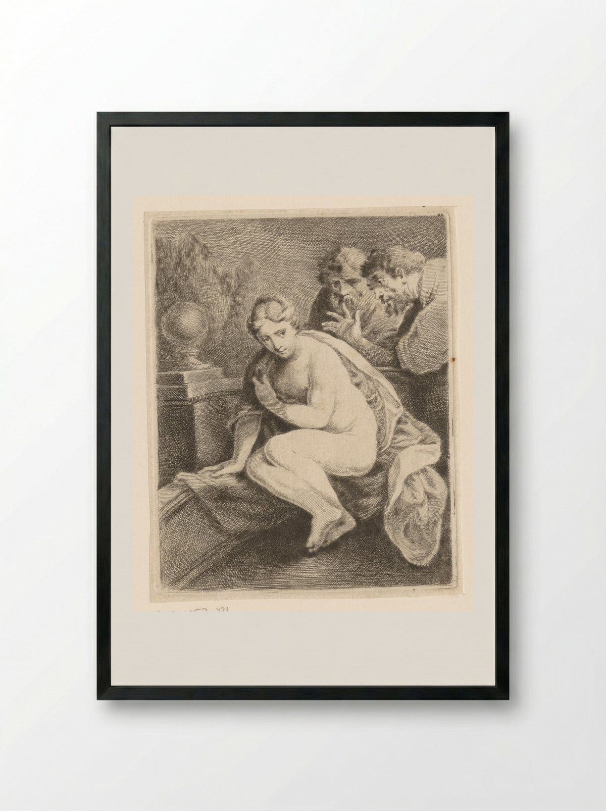 Susanna and the Elders - Fine Art Print - Framed Print Black
