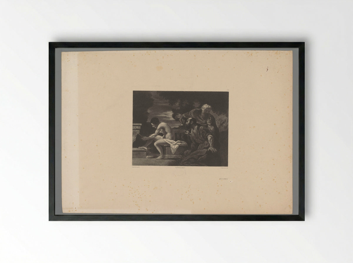 Susanna and the Elders - Fine Art Print - Framed Print Black