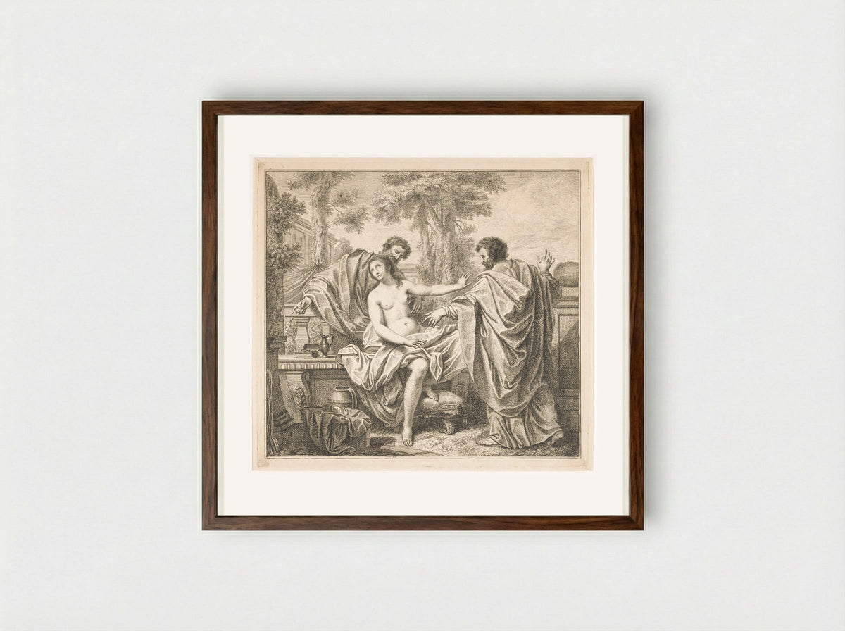 Susanna and the Elders - Louis Fabritius Dubourg - Framed Print Dark Wood