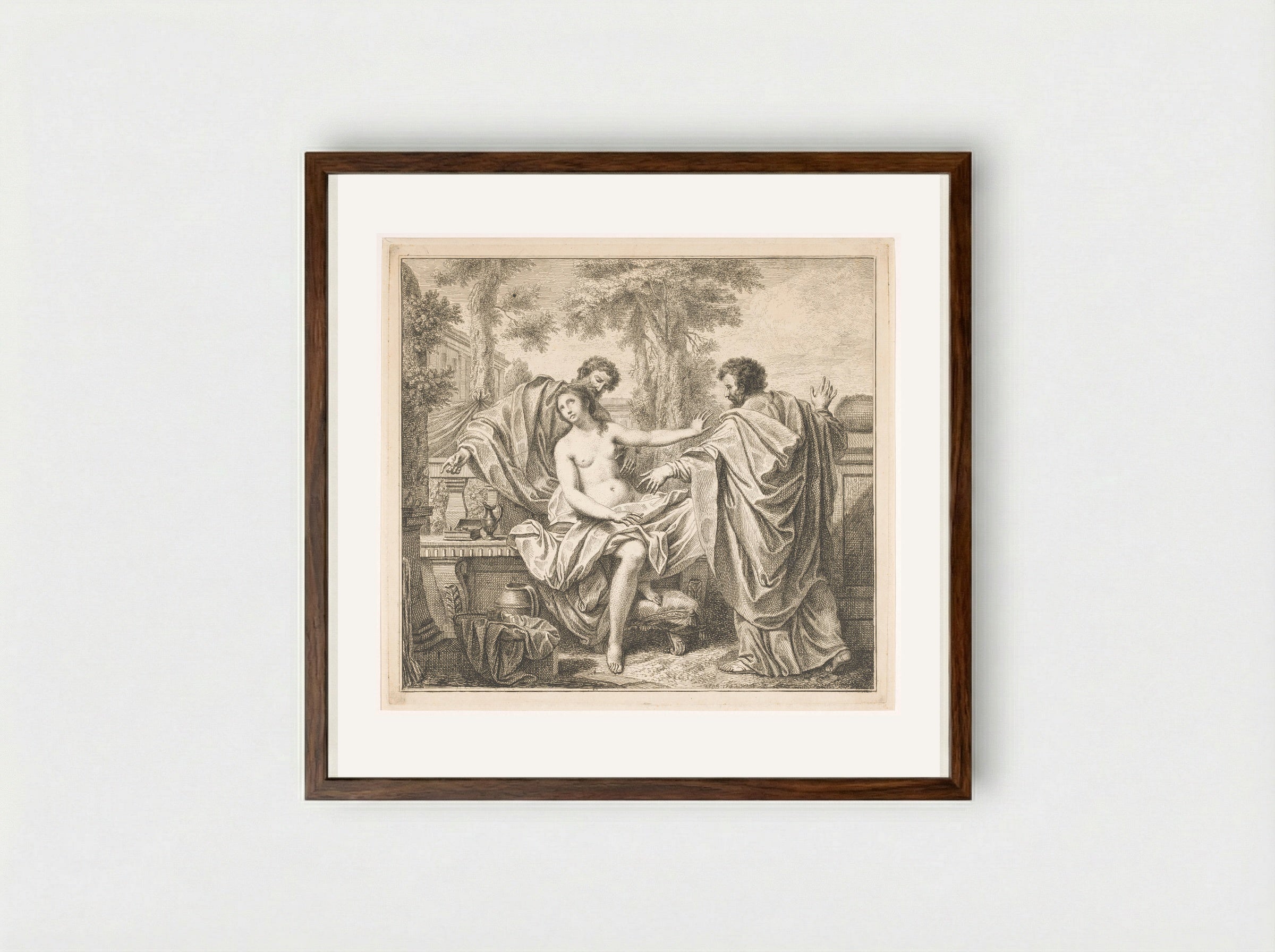 Susanna and the Elders - Louis Fabritius Dubourg - Framed Print Dark Wood