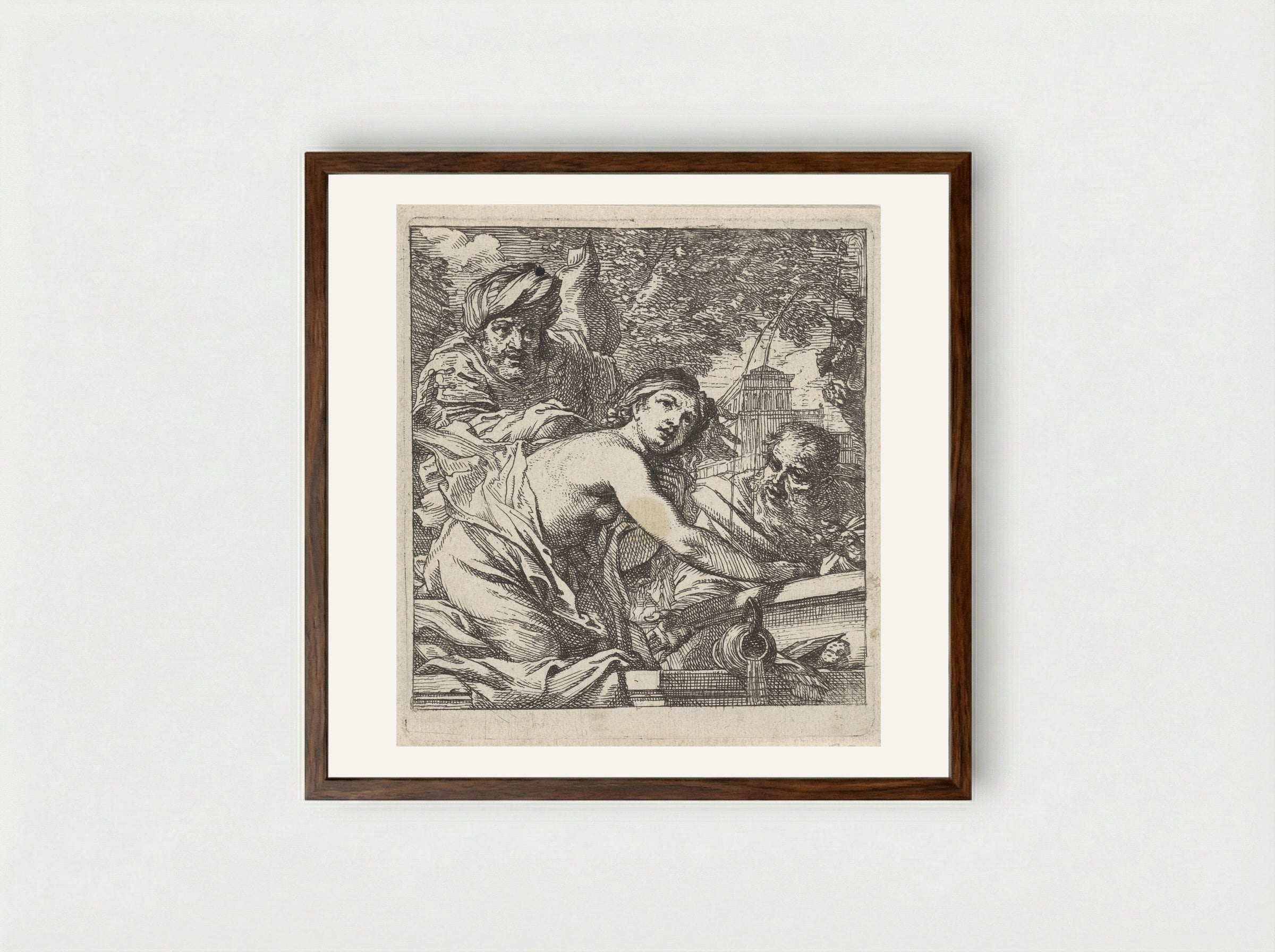 Susanna and the Elders - Cornelis Schut (I) - Framed Print Dark Wood