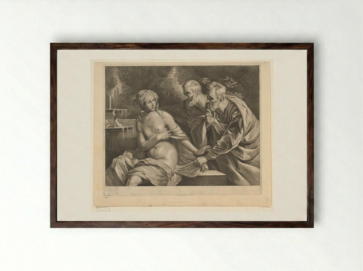 Susanna and the Elders - Fine Art Print - Framed Print Dark Wood
