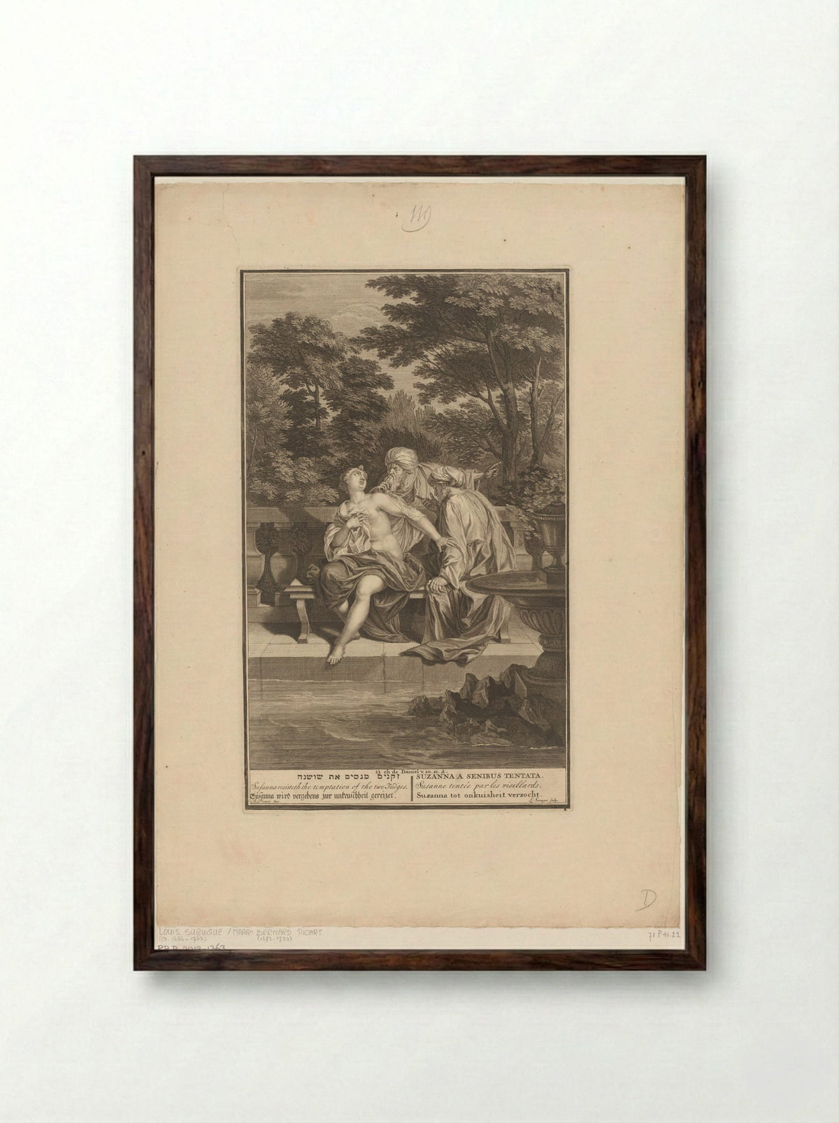 Susanna and the Elders - Louis Surugue - Framed Print Dark Wood