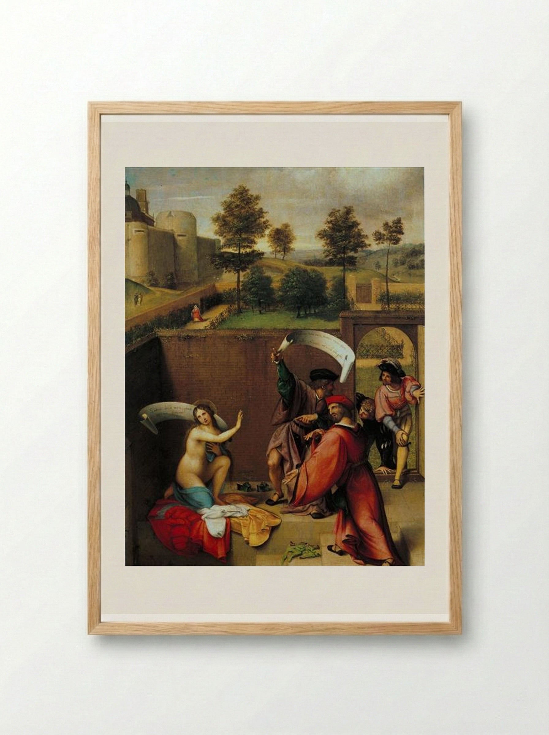 Susanna and the Elders - Lorenzo Lotto - Framed Print Wood