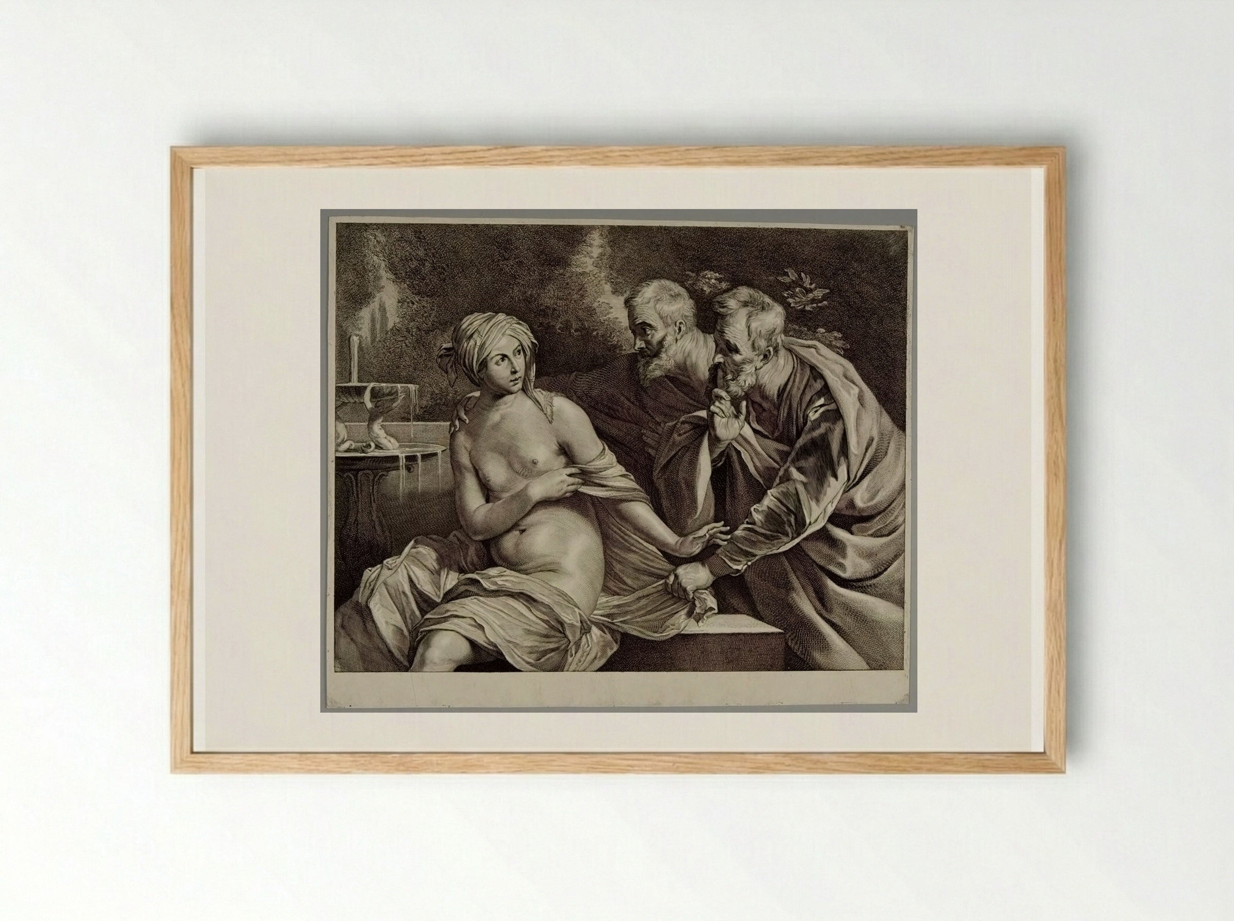 Susanna and the Elders - Cornelis Visscher - Framed Print Wood