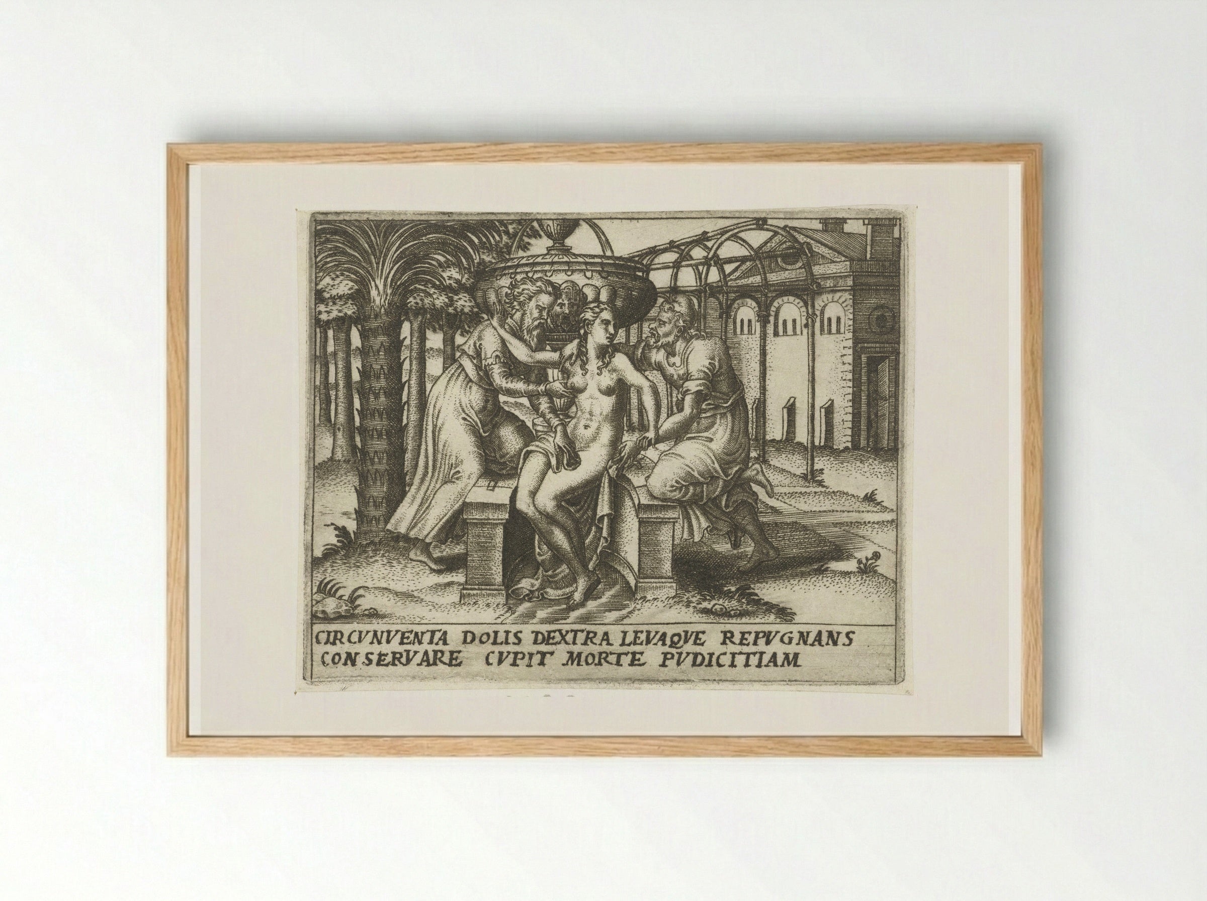 Susanna and the Elders - Abraham de Bruyn - Framed Print Wood