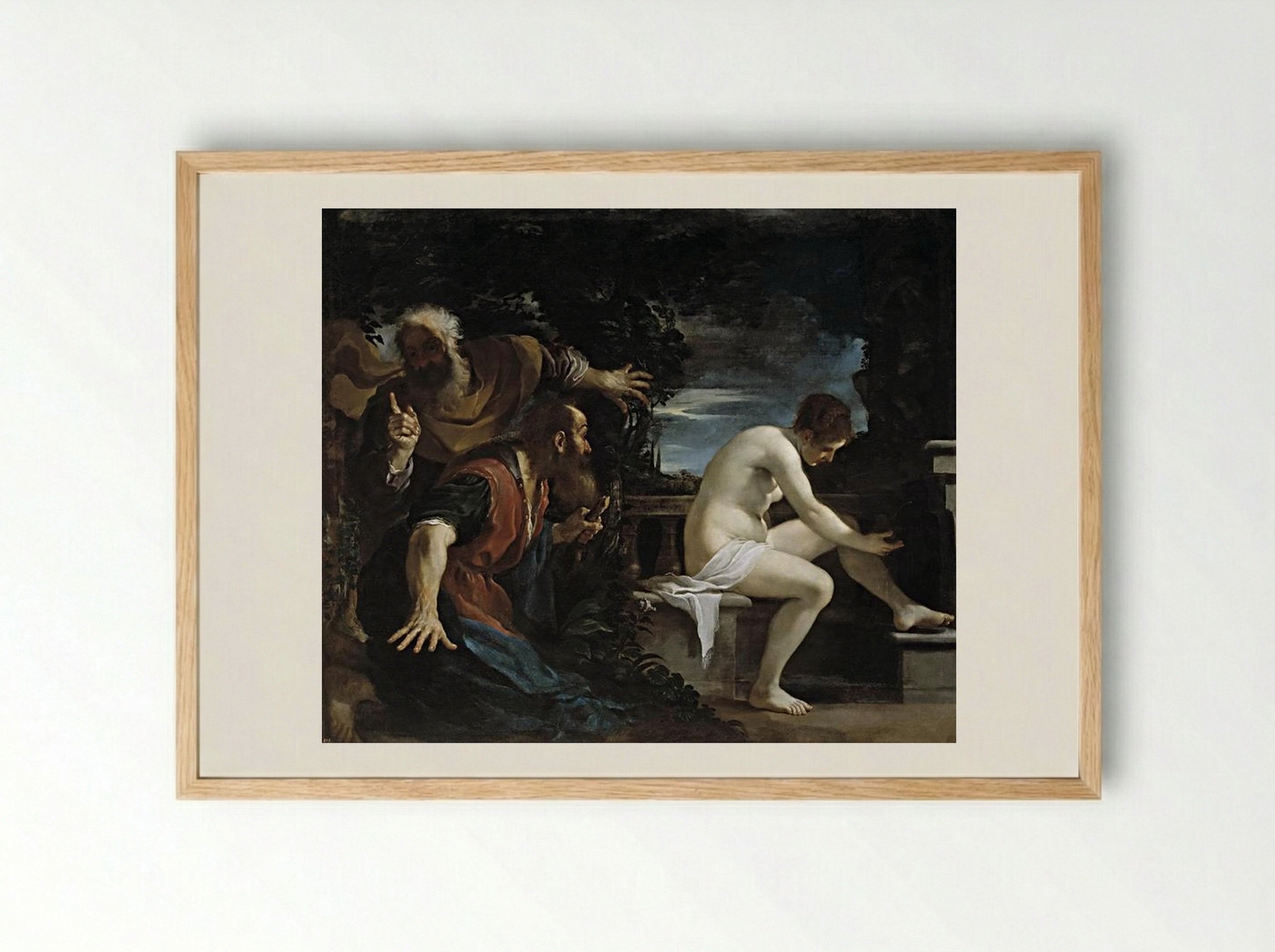 Susanna and the Elders - Guercino - Framed Print Wood