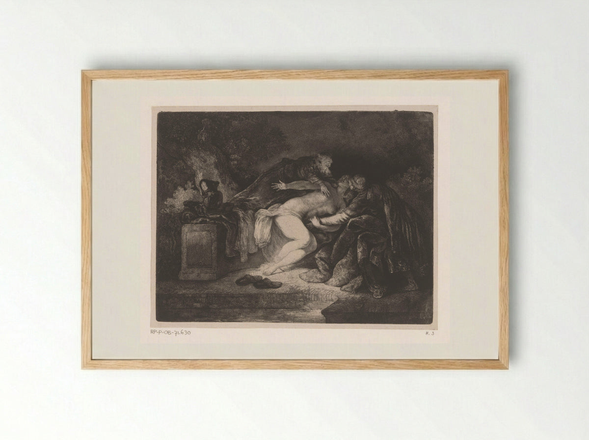 Susanna and the Elders - Fine Art Print - Framed Print Wood
