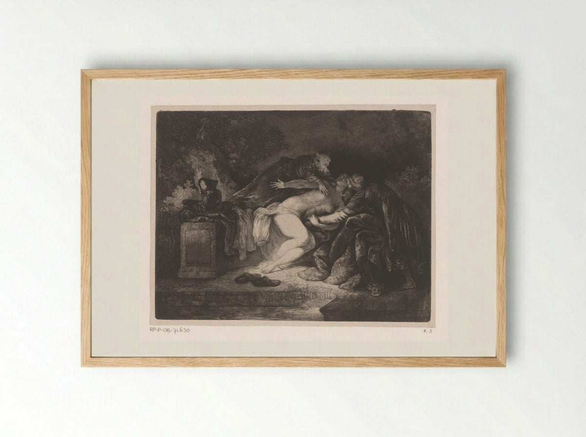 Susanna and the Elders - Rembrandt van Rijn - Framed Print Wood