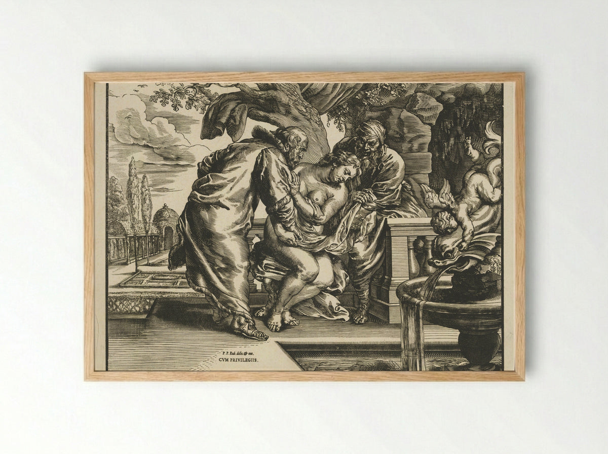 Susanna and the Elders - Christoffel Jegher - Framed Print Wood