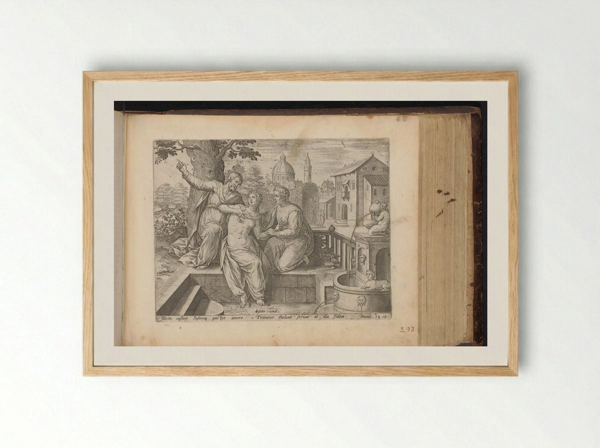 Susanna and the Elders - Fine Art Print - Framed Print Wood