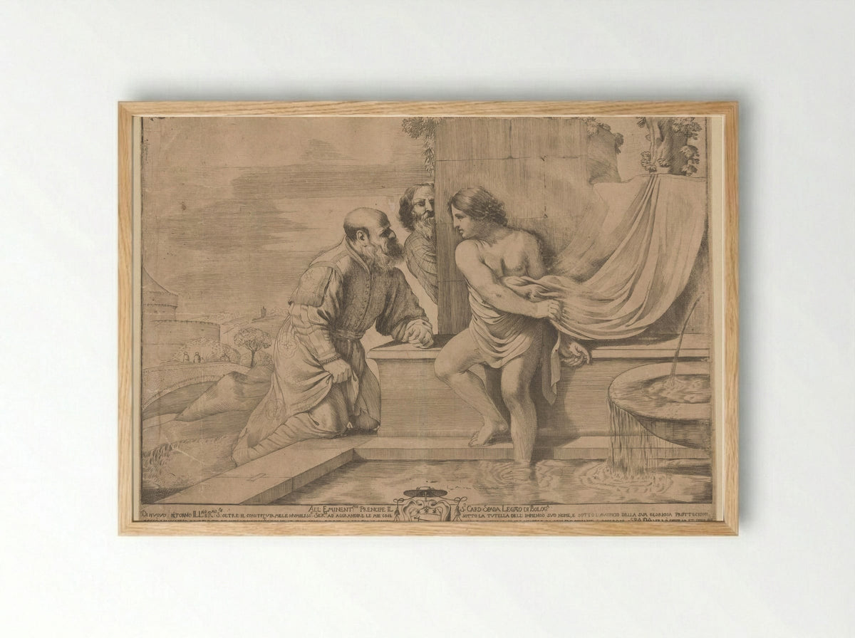 Susanna and the Elders - Giovanni Francesco Barbieri (Guercino) - Framed Print Wood