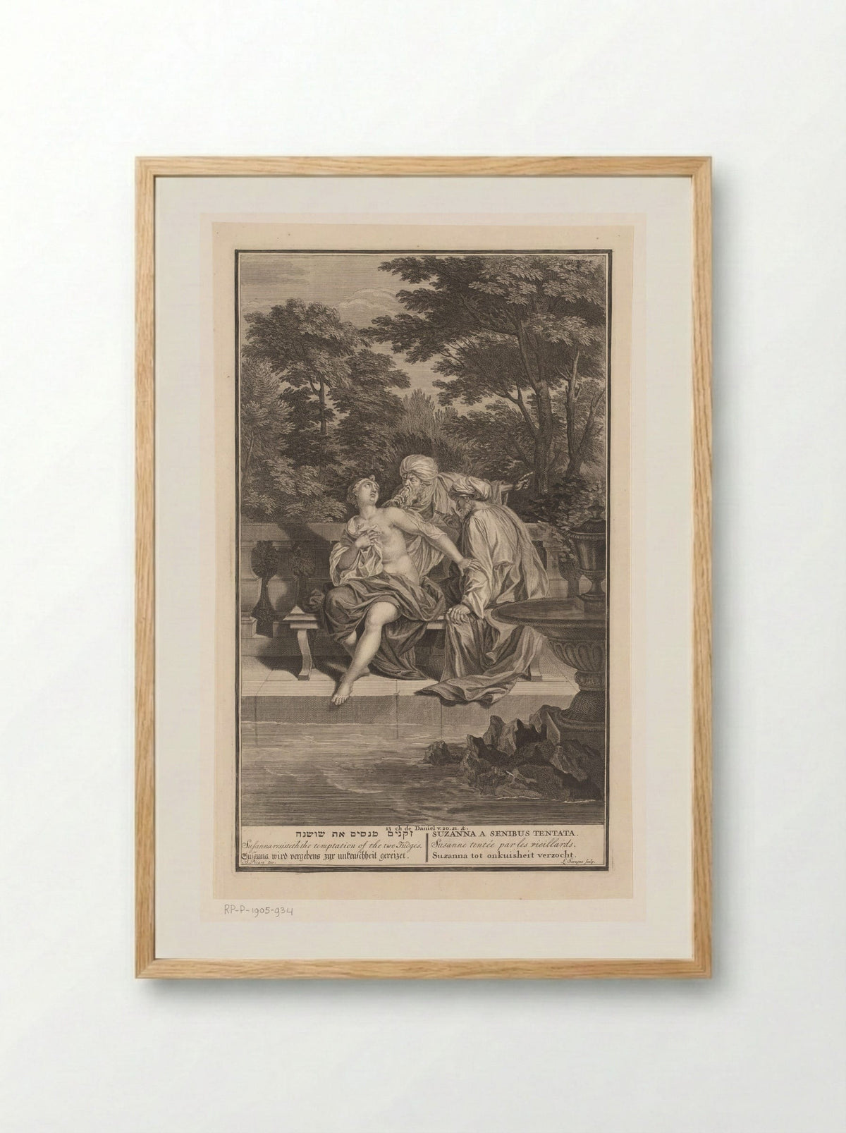 Susanna and the Elders - Bernard Picart - Framed Print Wood